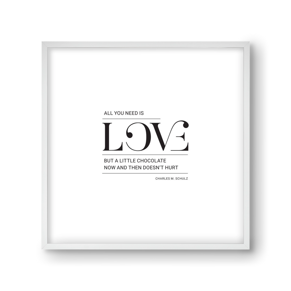 Love, 30x30 cm (30x30 cm), Fehér keret