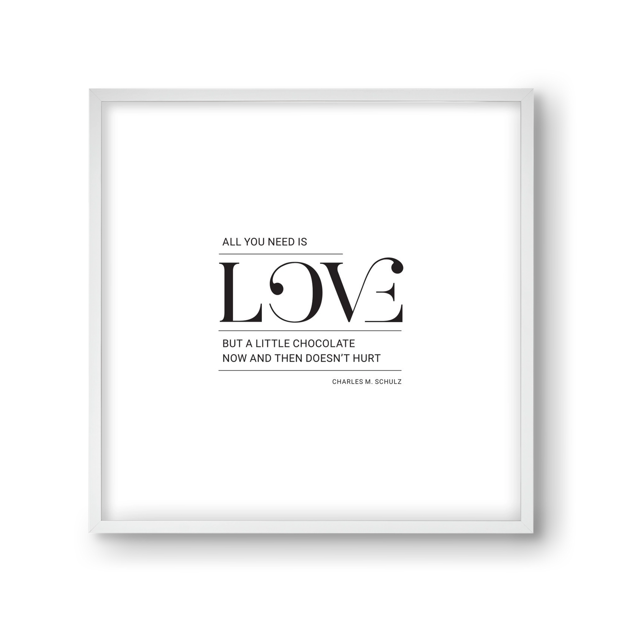 Love, 30x30 cm (30x30 cm), Fehér keret