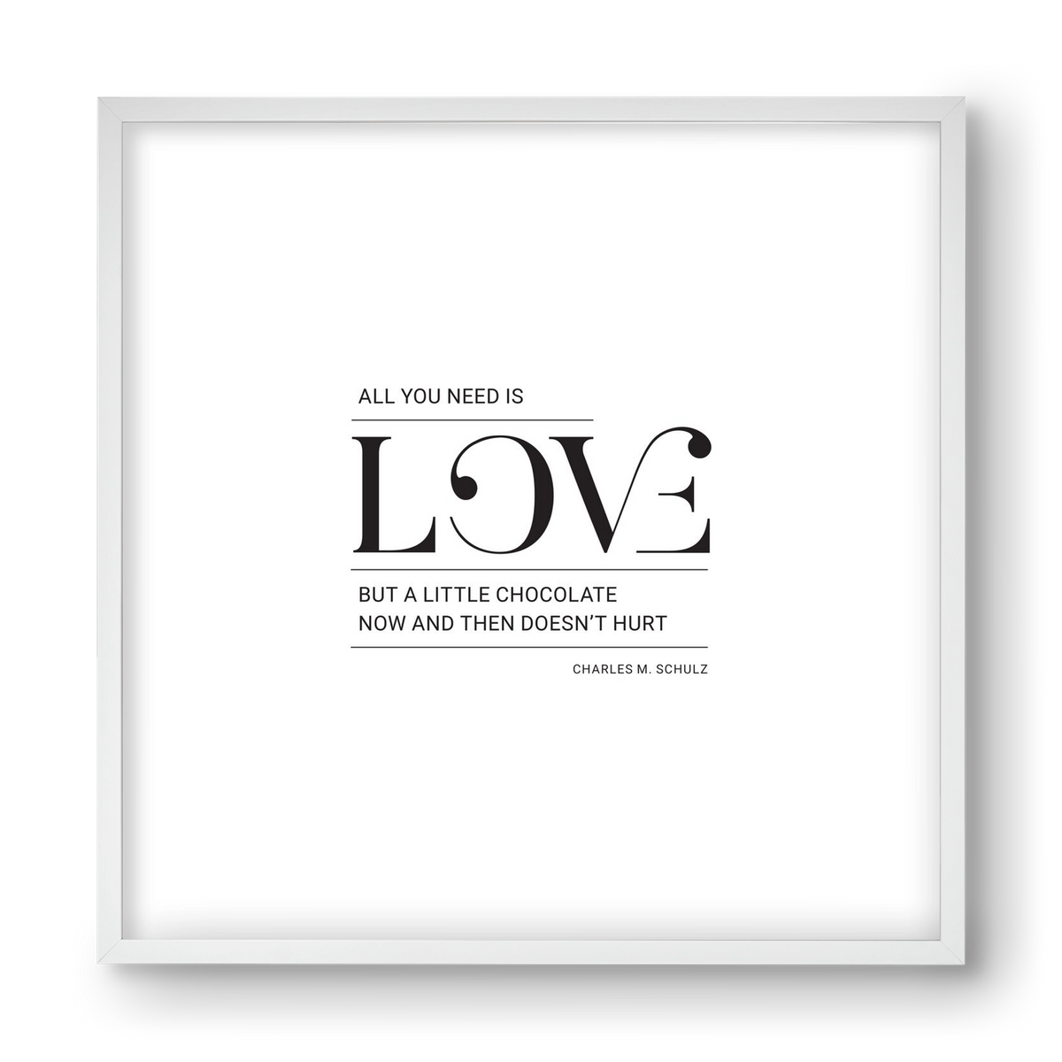 Love, 40x40 cm (40x40 cm), Fehér keret