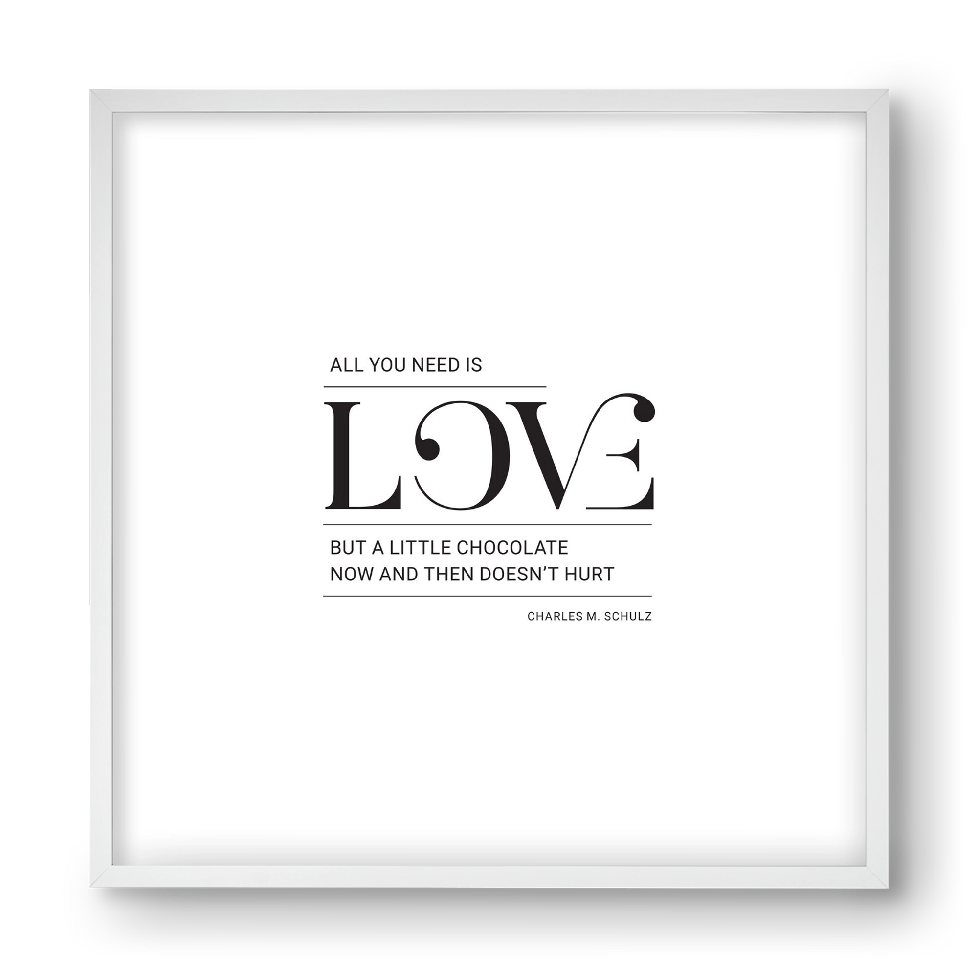 Love, 40x40 cm (40x40 cm), Fehér keret