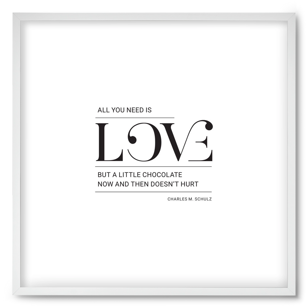 Love, 50x50 cm (50x50 cm), Fehér keret