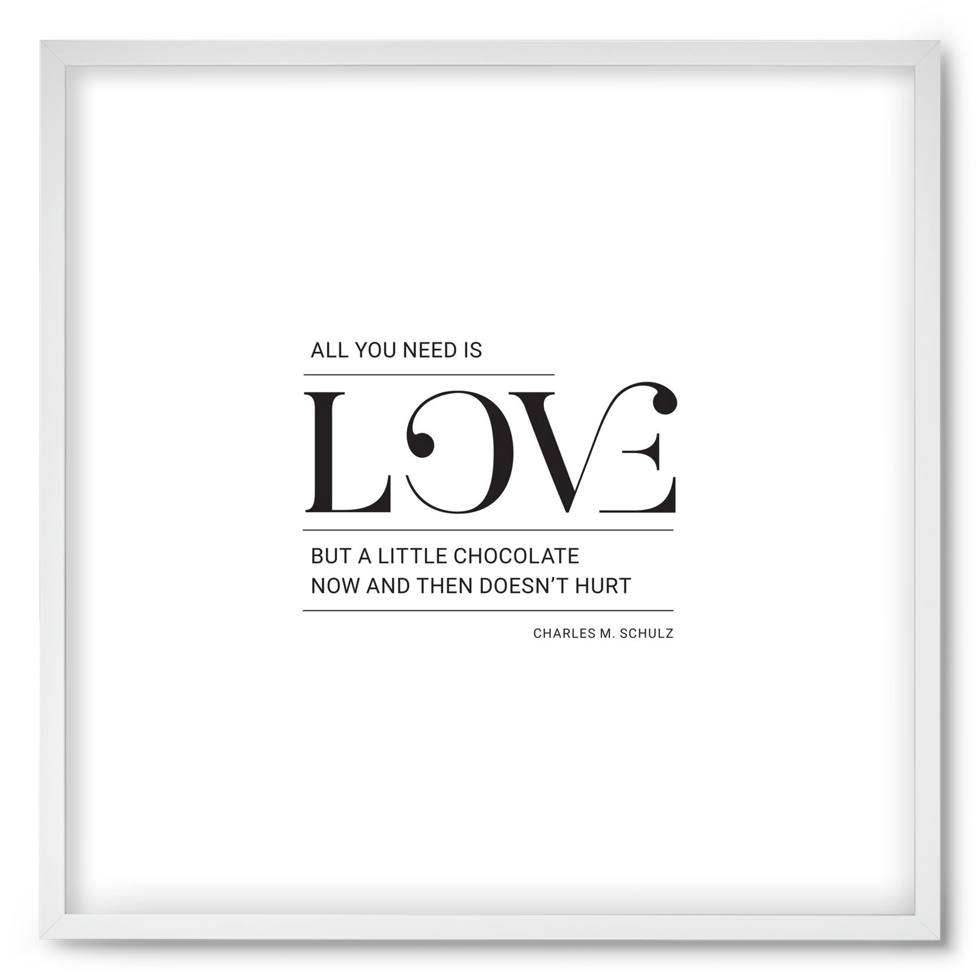 Love, 50x50 cm (50x50 cm), Fehér keret