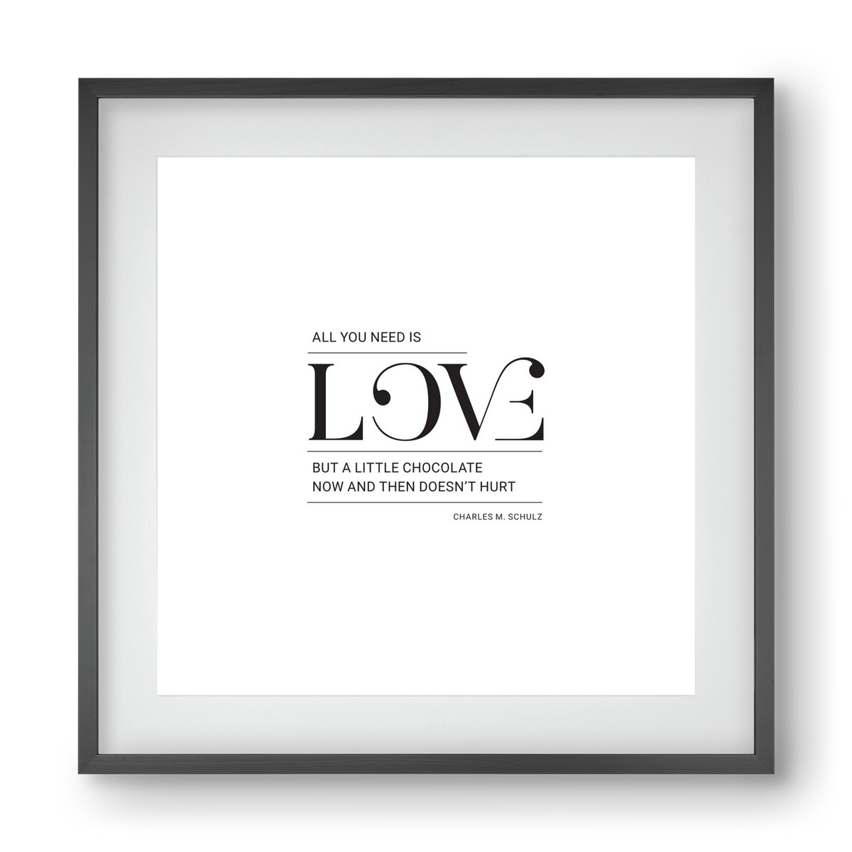 Love, 40x40 cm (30x30 cm), Fekete keret, paszpartuval