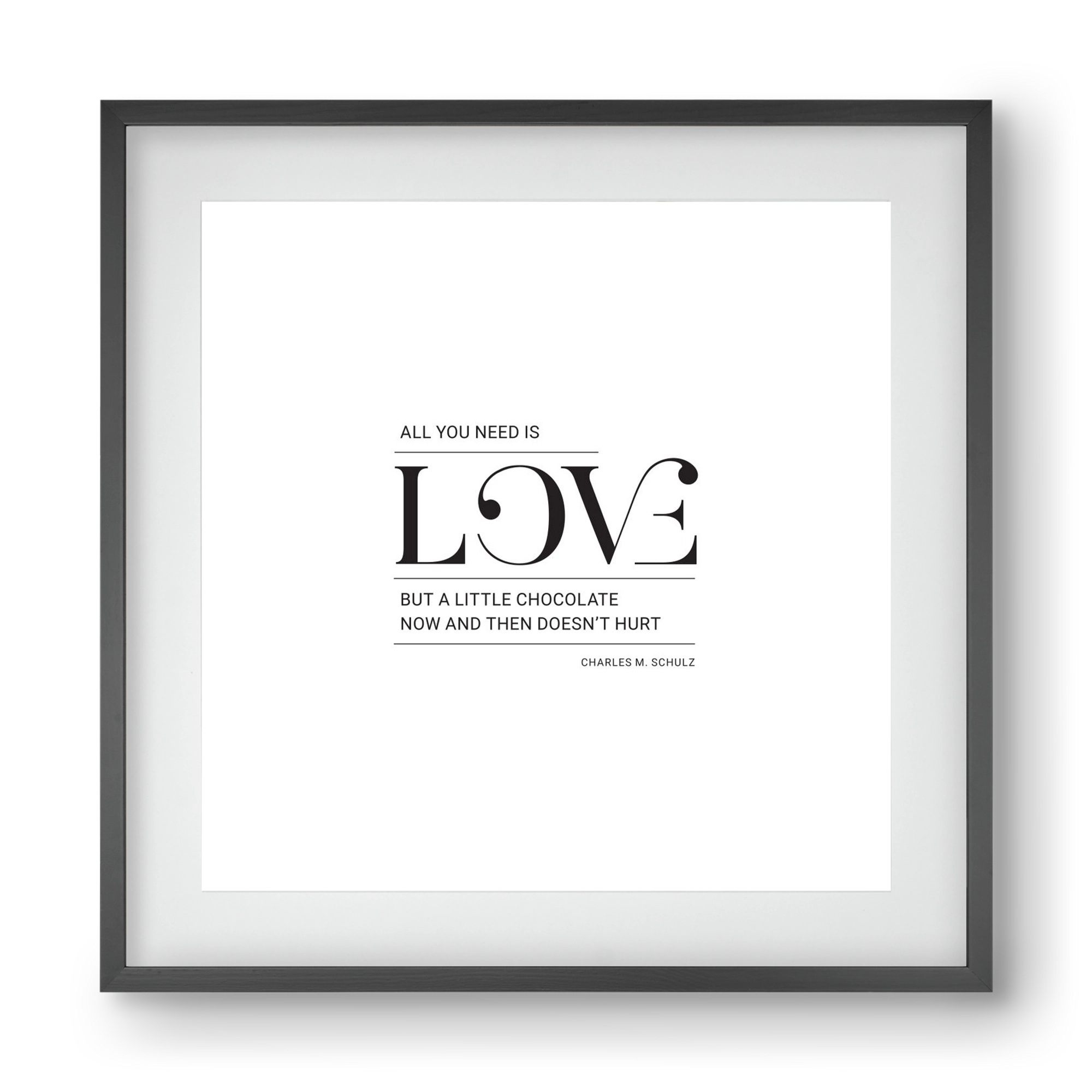Love, 40x40 cm (30x30 cm), Fekete keret, paszpartuval