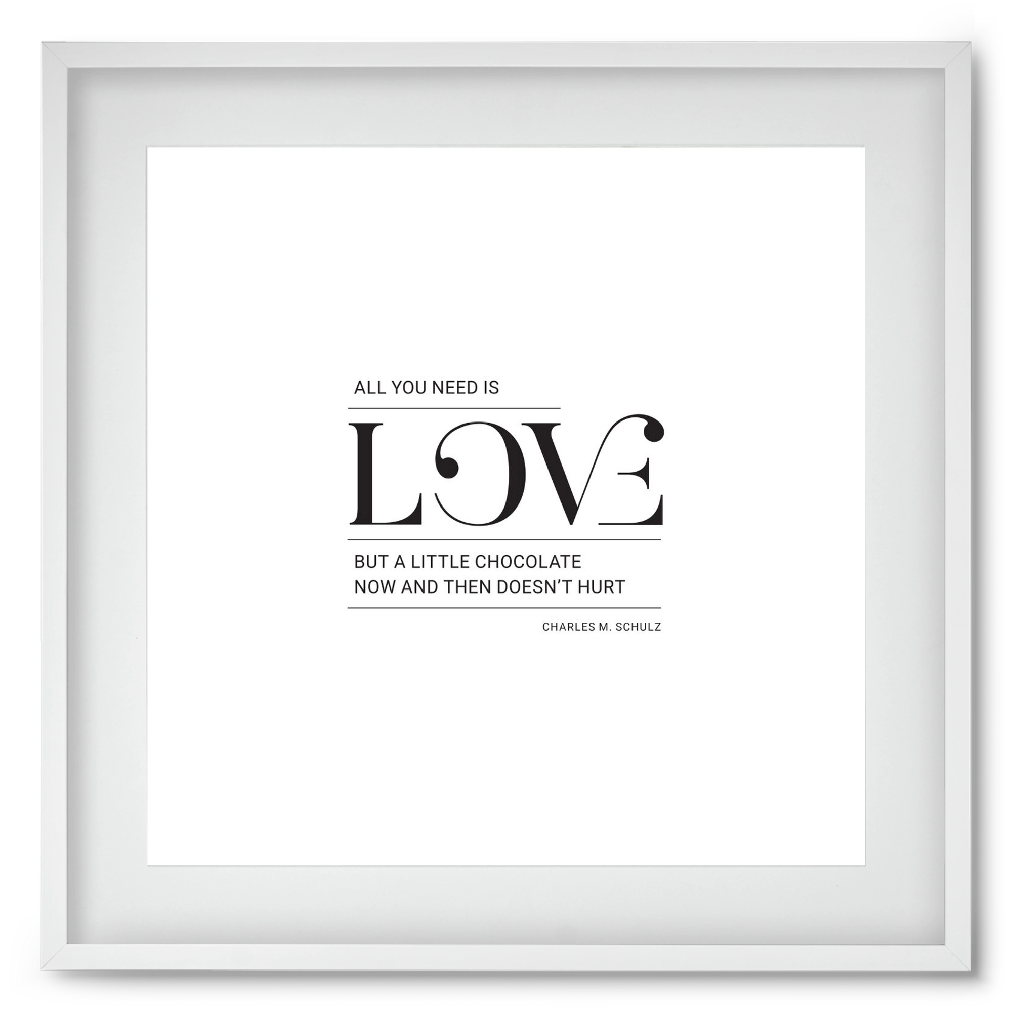 Love, 50x50 cm (40x40 cm), Fehér keret, paszpartuval