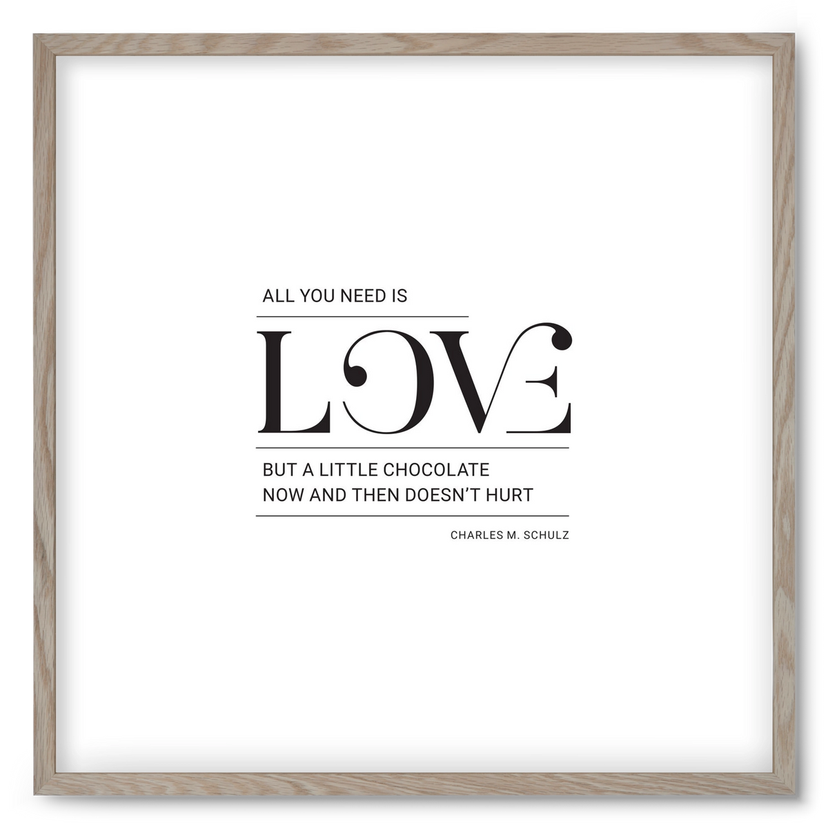 Love, 50x50 cm (50x50 cm), Tölgy keret