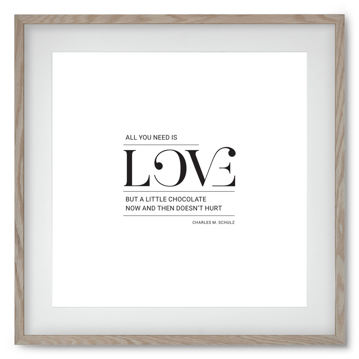 Love, 50x50 cm (40x40 cm), Tölgy keret, paszpartuval