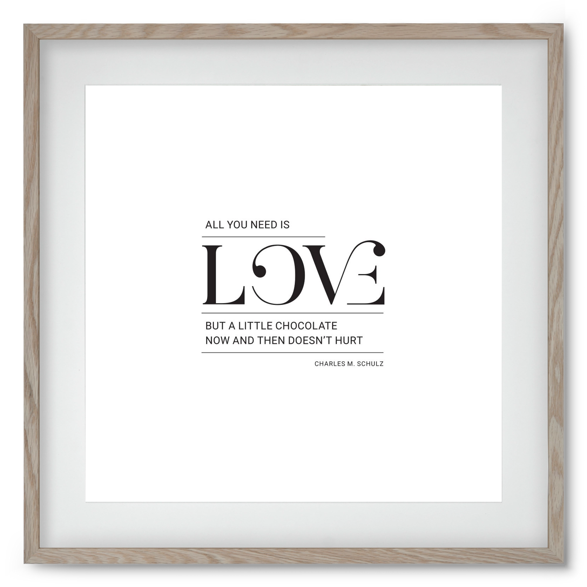 Love, 50x50 cm (40x40 cm), Tölgy keret, paszpartuval