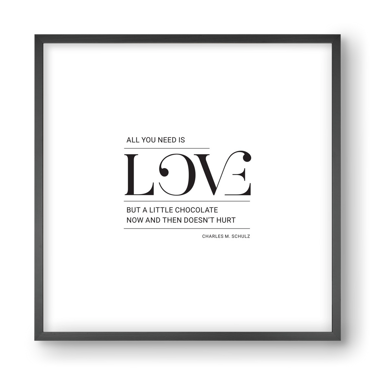 Love, 40x40 cm (40x40 cm), Fekete keret