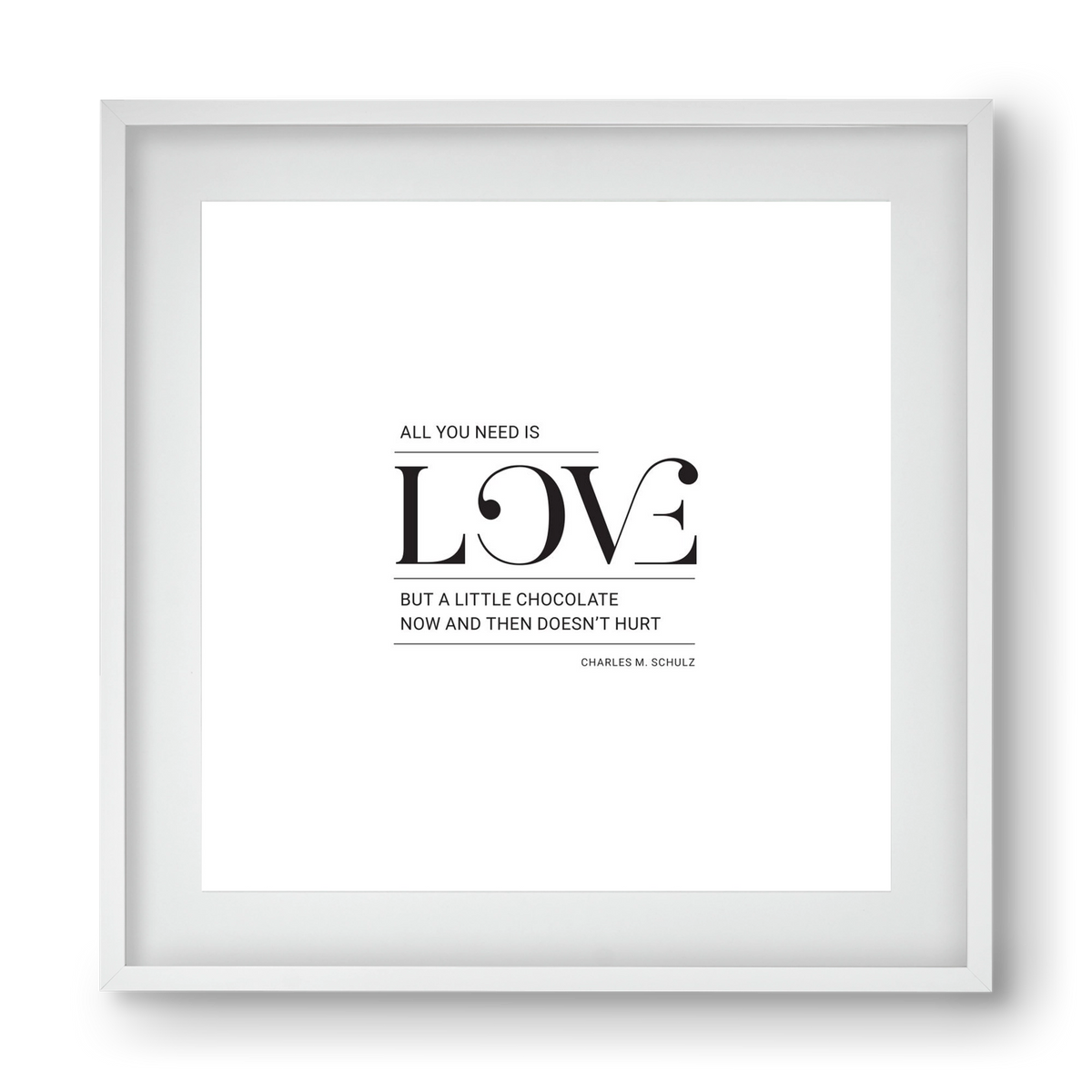 Love, 40x40 cm (30x30 cm), Fehér keret, paszpartuval