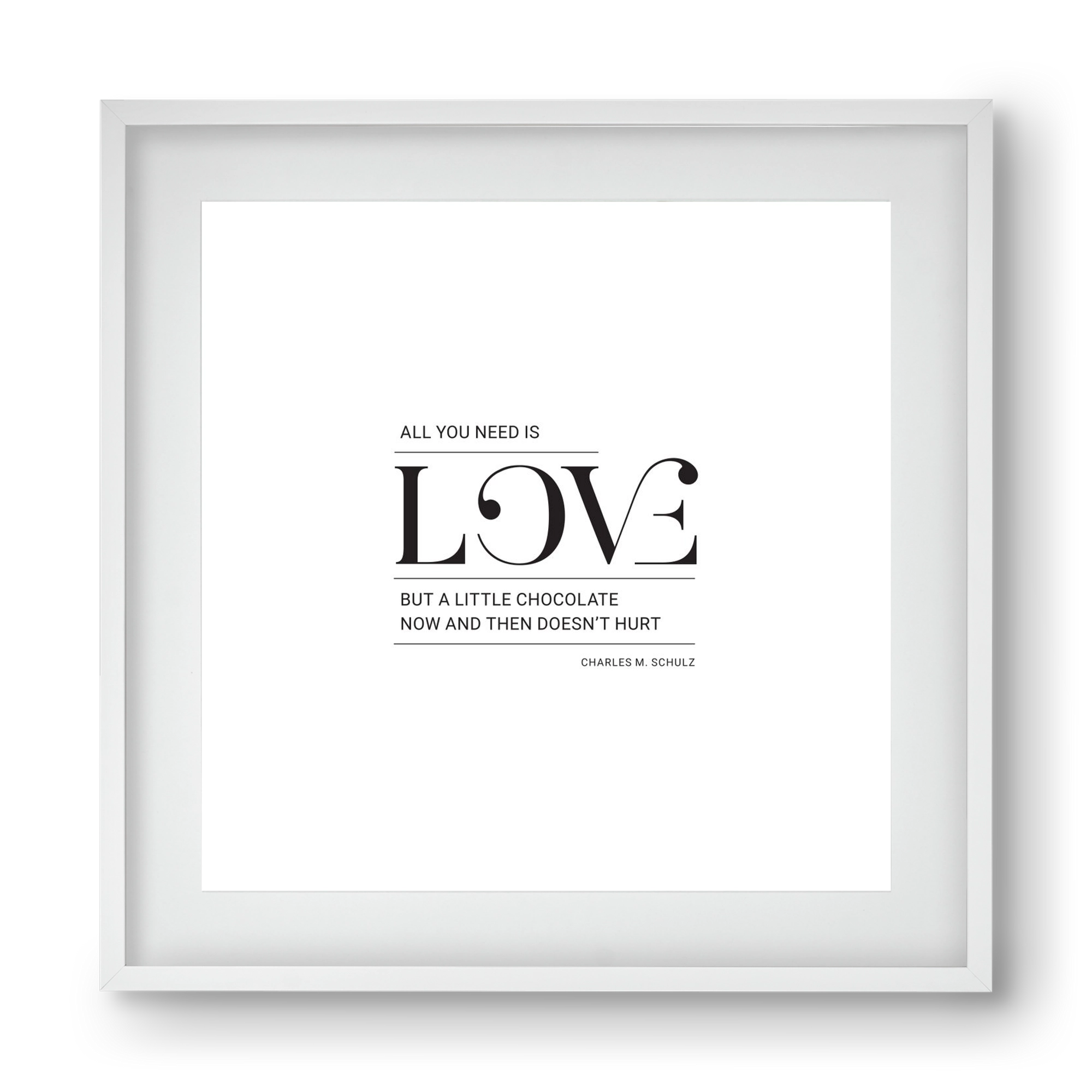 Love, 40x40 cm (30x30 cm), Fehér keret, paszpartuval