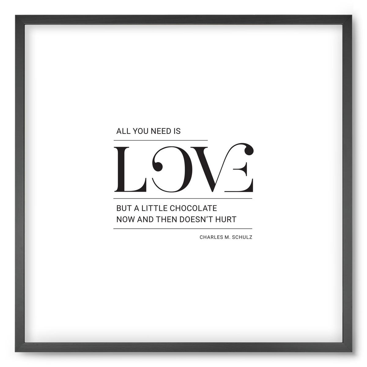 Love, 50x50 cm (50x50 cm), Fekete keret