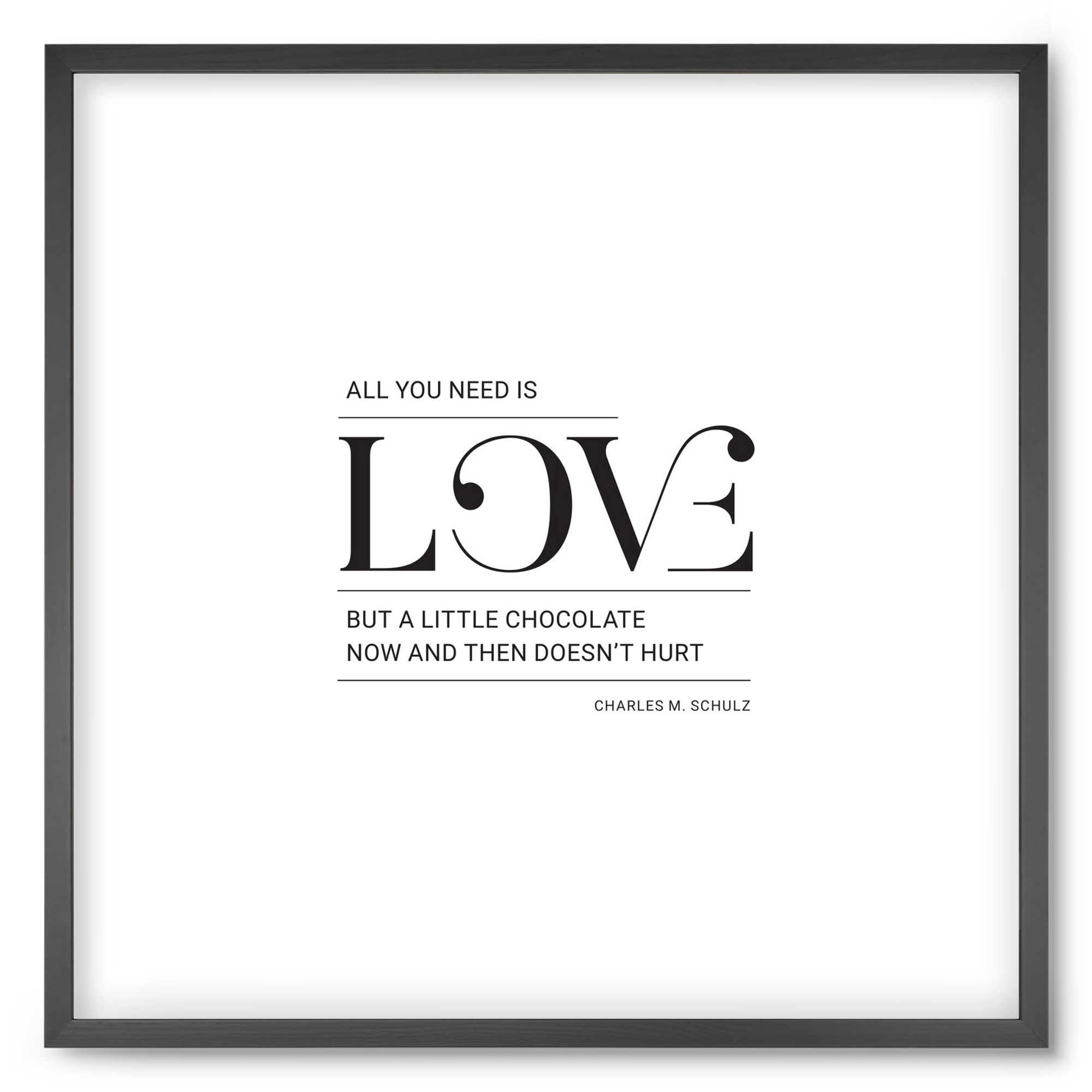 Love, 50x50 cm (50x50 cm), Fekete keret