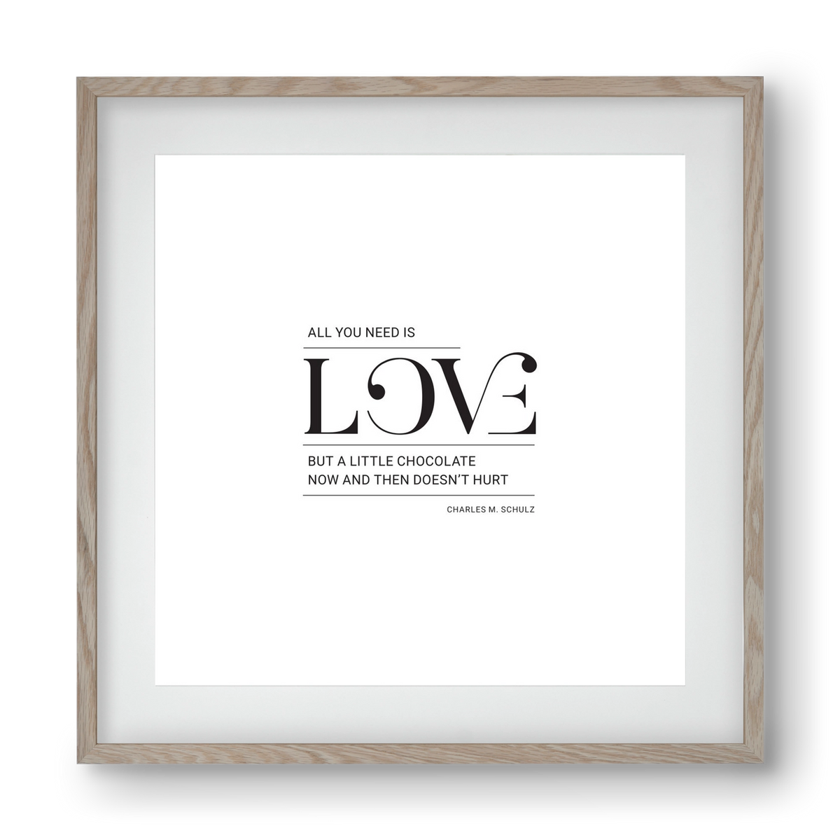 Love, 40x40 cm (30x30 cm), Tölgy keret, paszpartuval