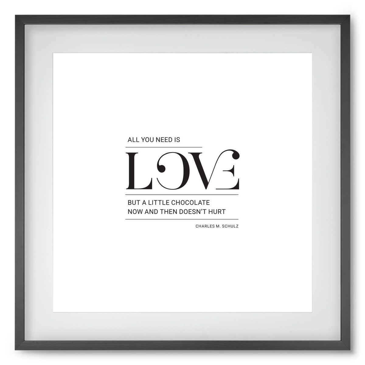 Love, 50x50 cm (40x40 cm), Fekete keret, paszpartuval