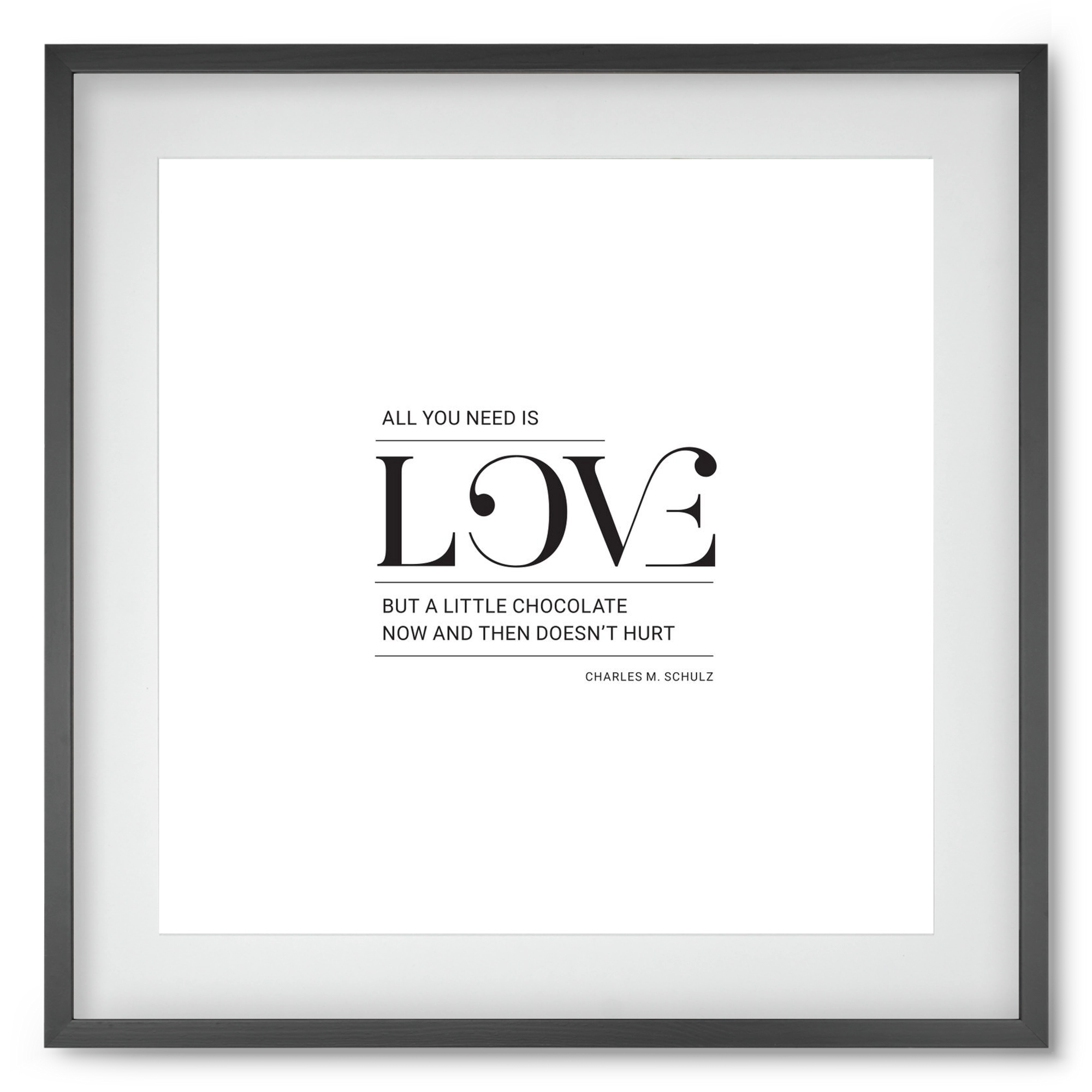 Love, 50x50 cm (40x40 cm), Fekete keret, paszpartuval