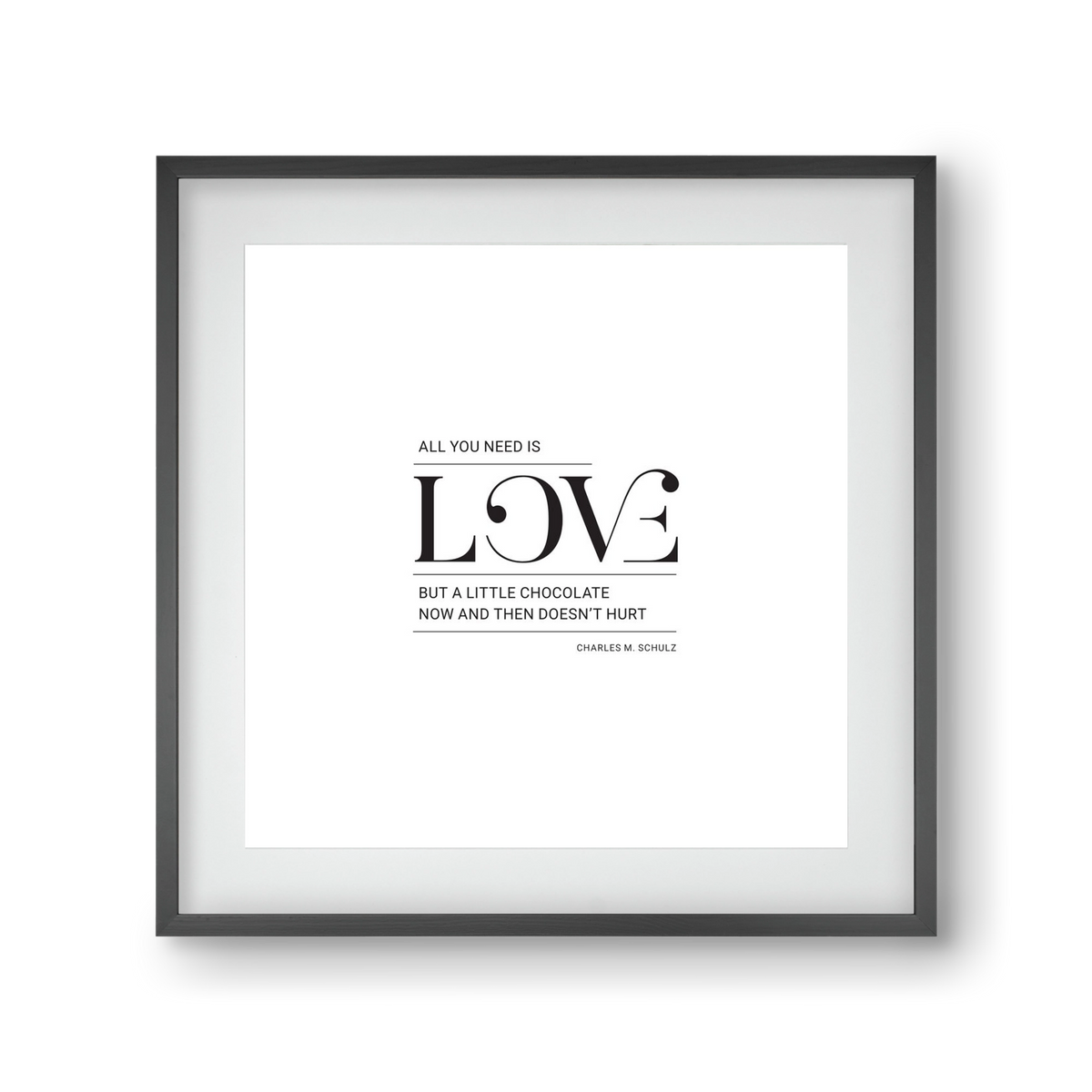 Love, 30x30 cm (20x20 cm), Fekete keret, paszpartuval