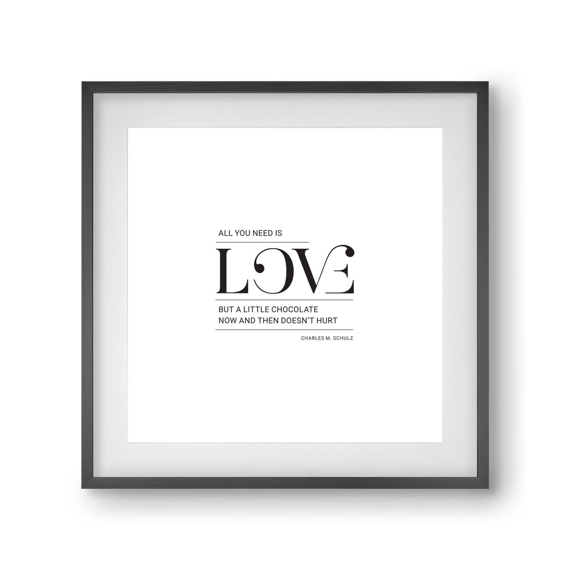 Love, 30x30 cm (20x20 cm), Fekete keret, paszpartuval