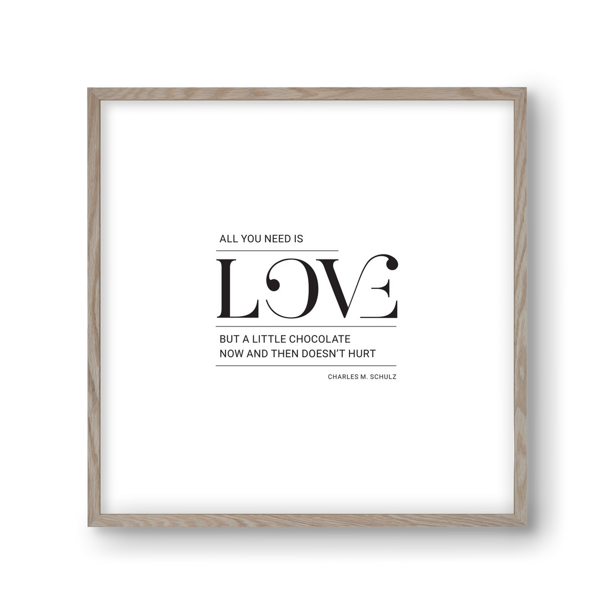 Love, 30x30 cm (30x30 cm), Tölgy keret