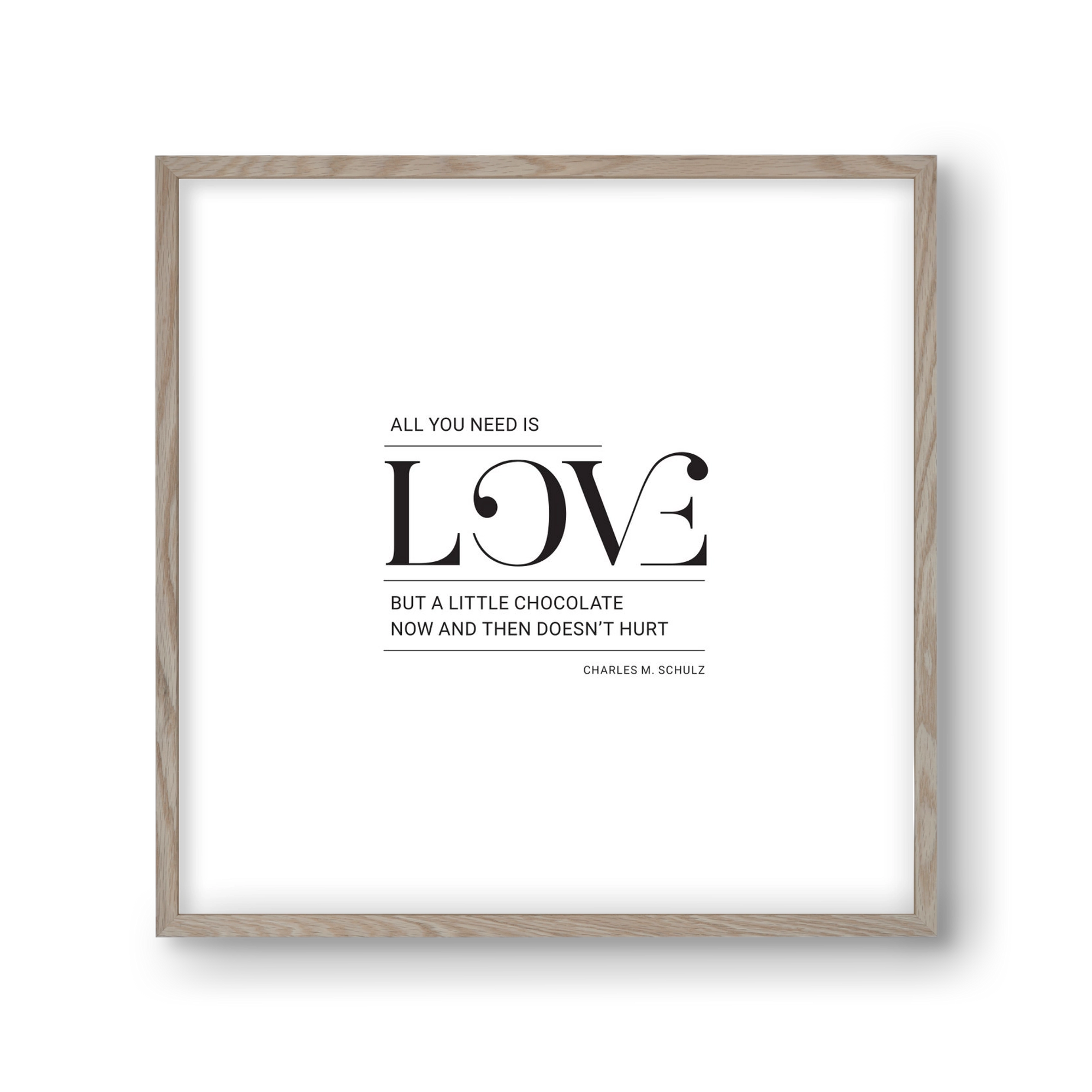 Love, 30x30 cm (30x30 cm), Tölgy keret