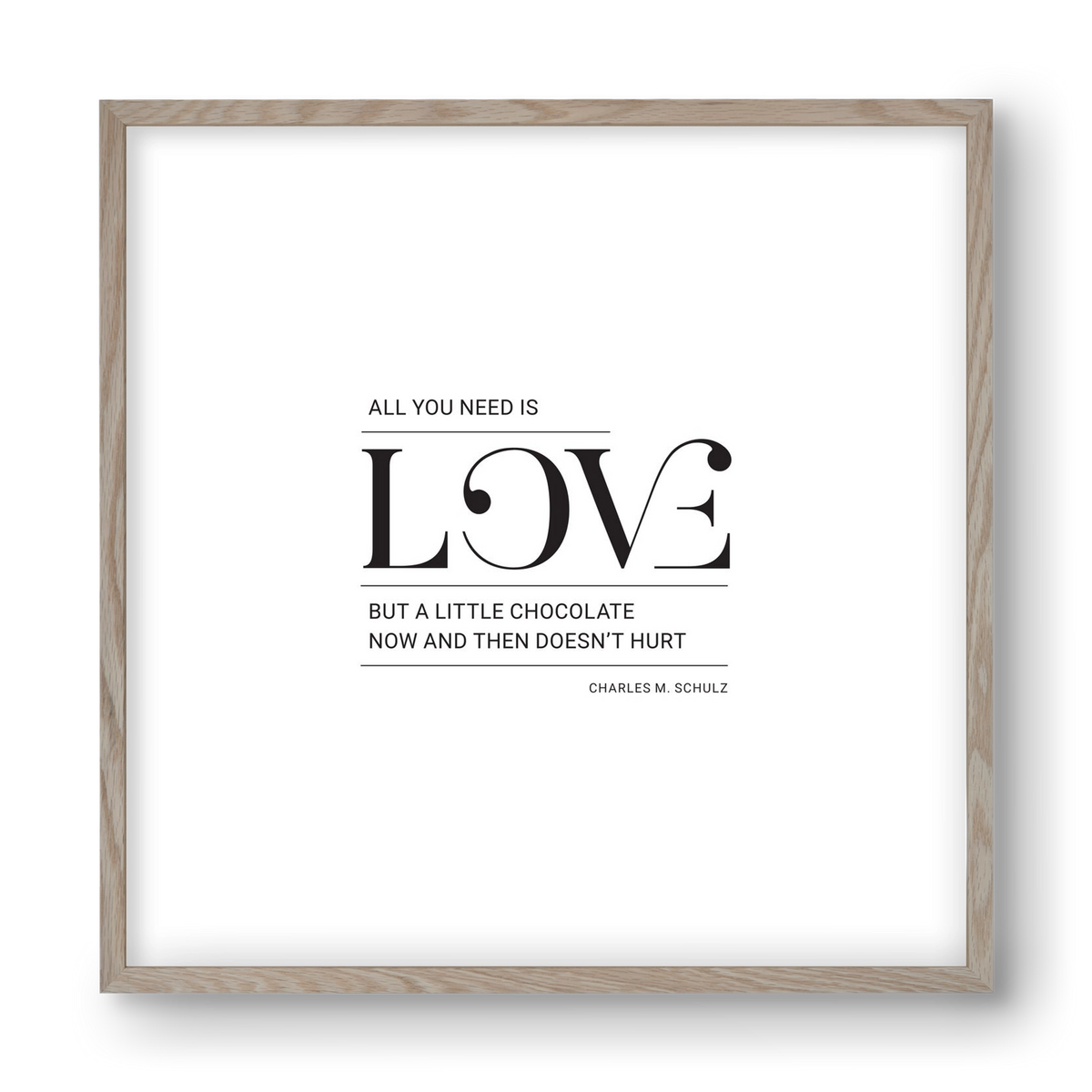 Love, 40x40 cm (40x40 cm), Tölgy keret