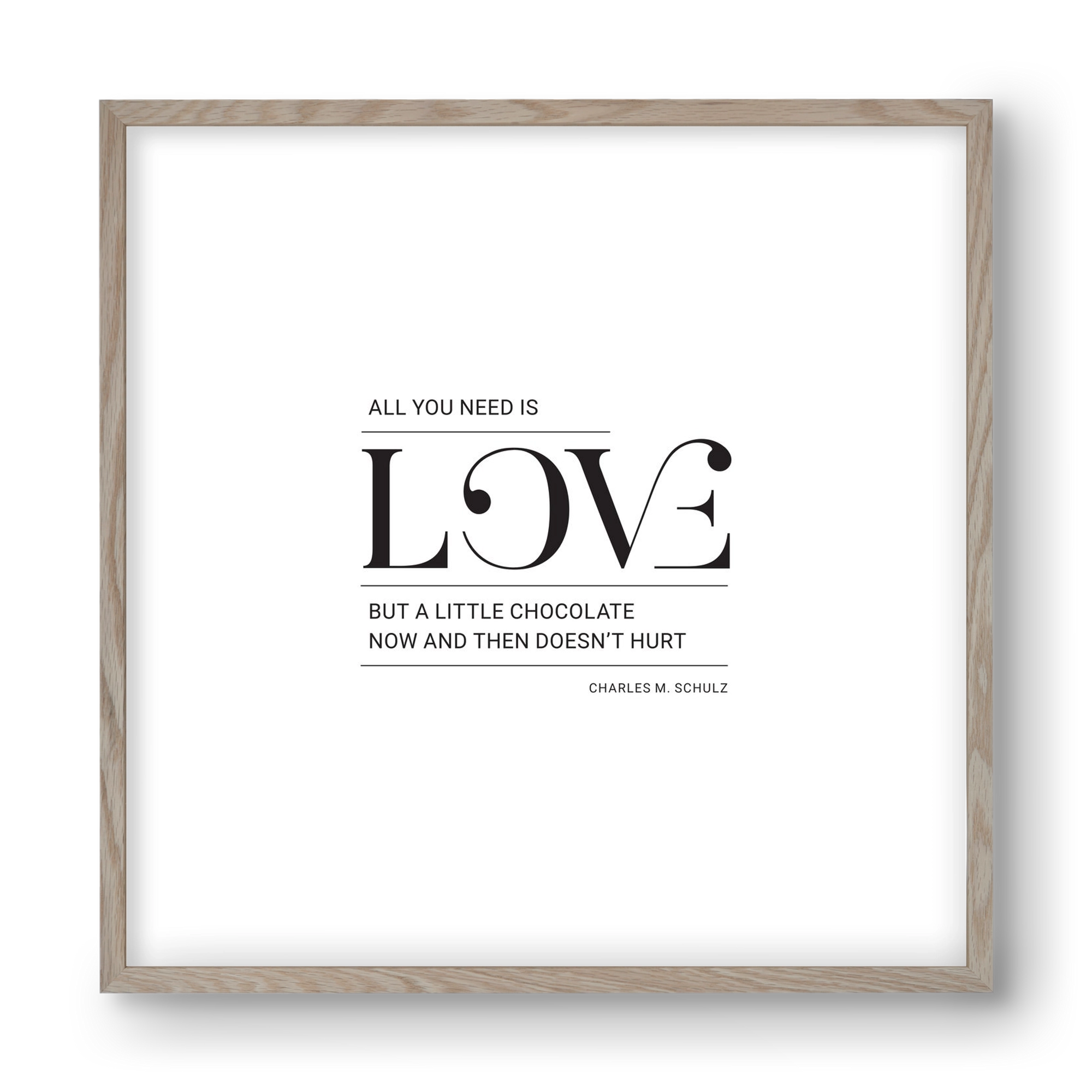 Love, 40x40 cm (40x40 cm), Tölgy keret