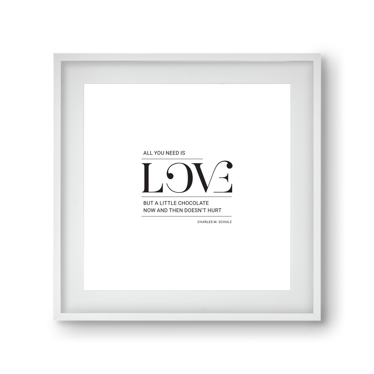 Love, 30x30 cm (20x20 cm), Fehér keret, paszpartuval