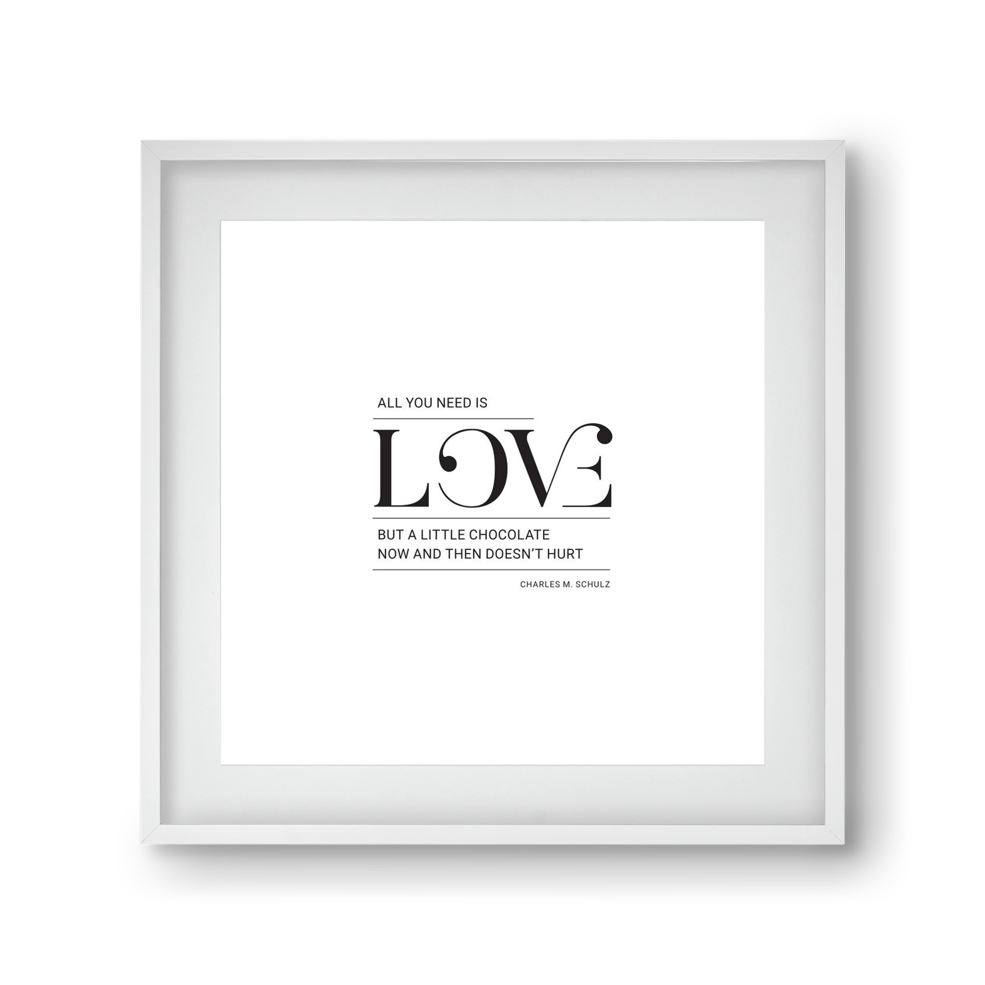 Love, 30x30 cm (20x20 cm), Fehér keret, paszpartuval