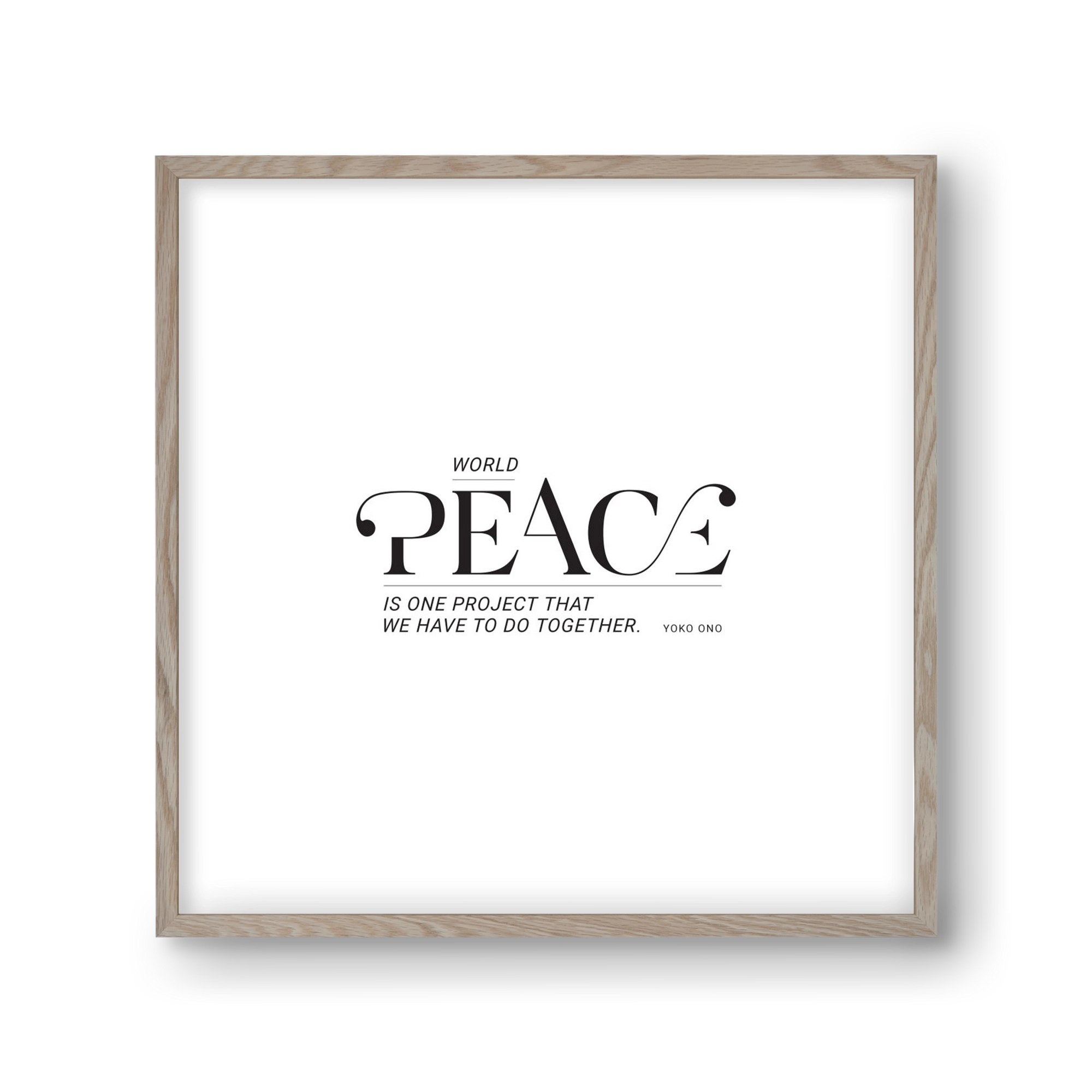 Peace, 30x30 cm (30x30 cm), Tölgy keret