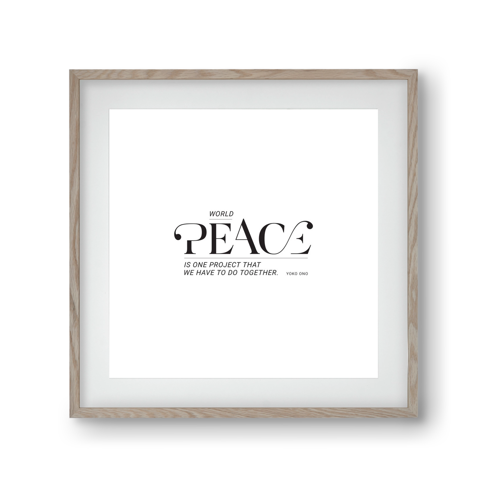 Peace, 30x30 cm (20x20 cm), Tölgy keret, paszpartuval