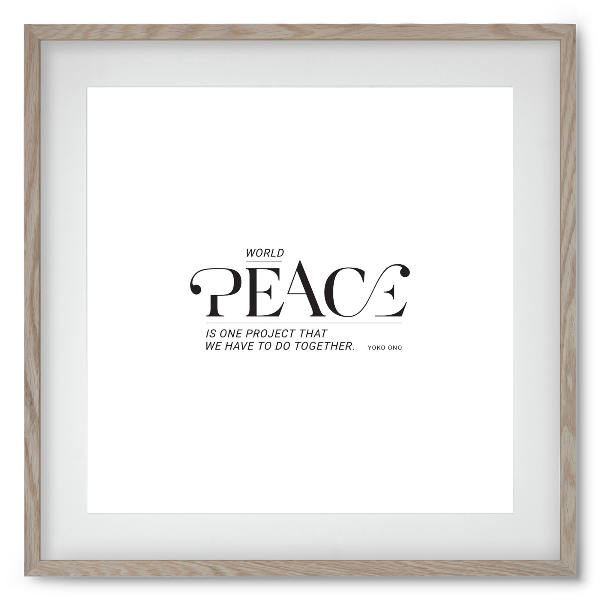 Peace, 50x50 cm (40x40 cm), Tölgy keret, paszpartuval