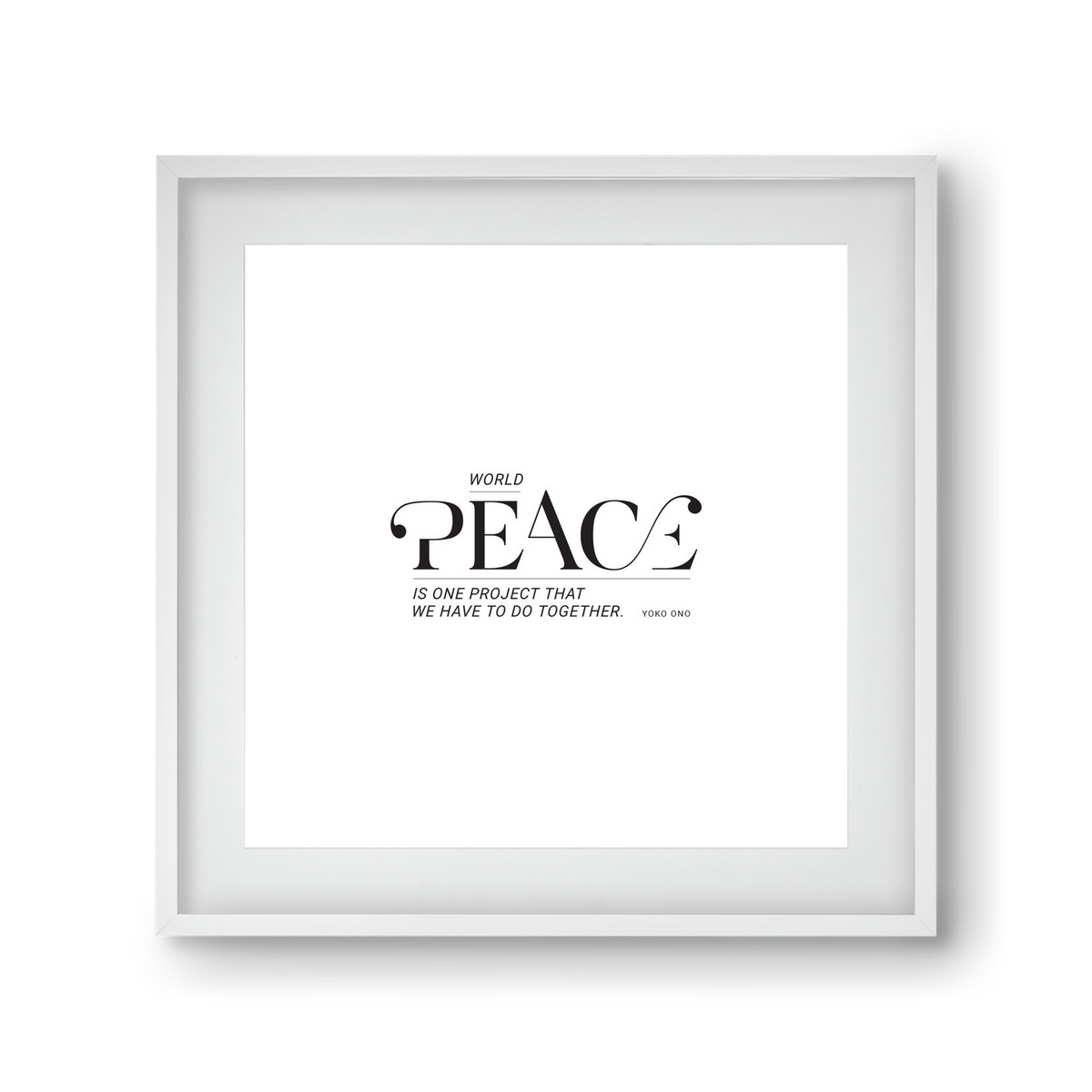 Peace, 30x30 cm (20x20 cm), Fehér keret, paszpartuval