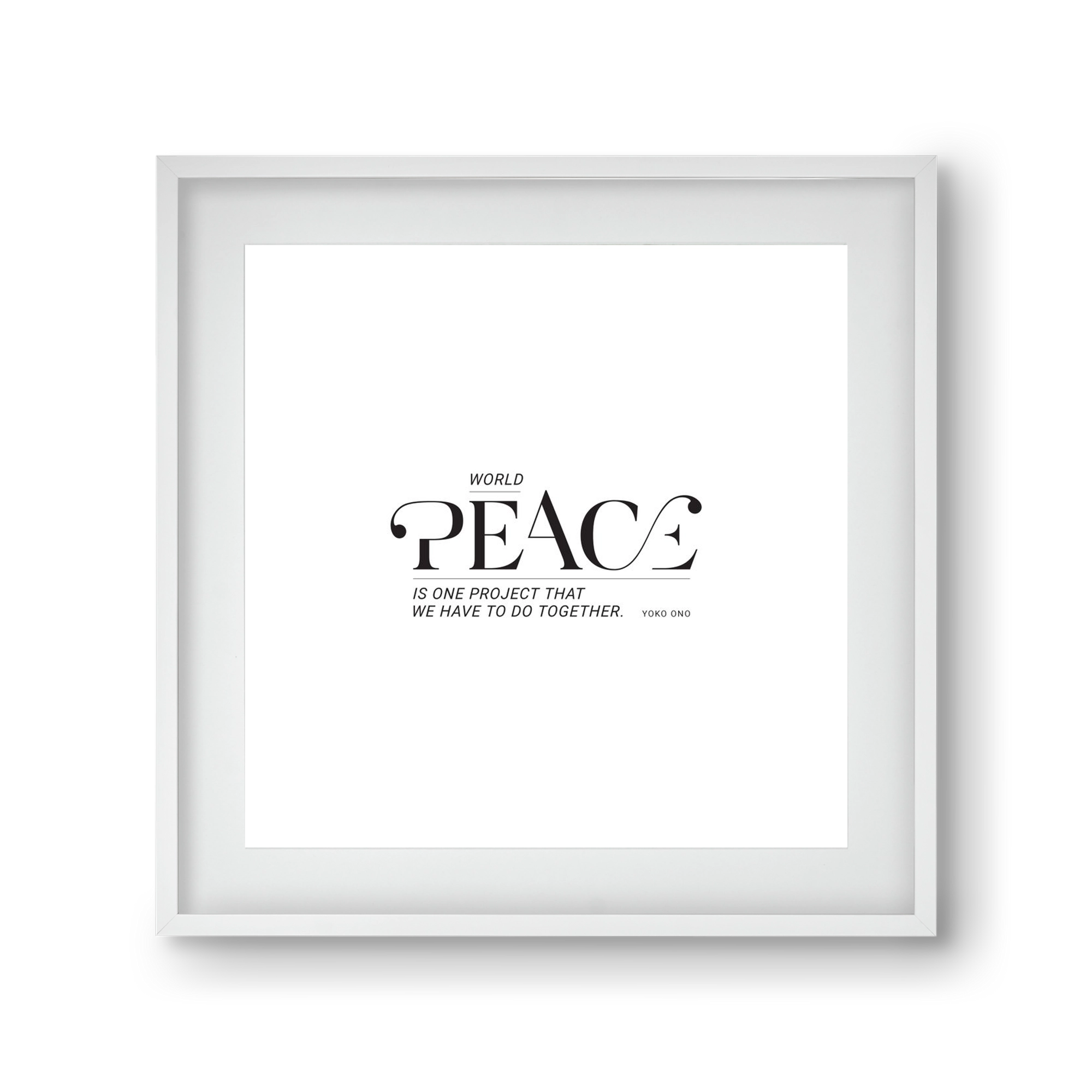 Peace, 30x30 cm (20x20 cm), Fehér keret, paszpartuval