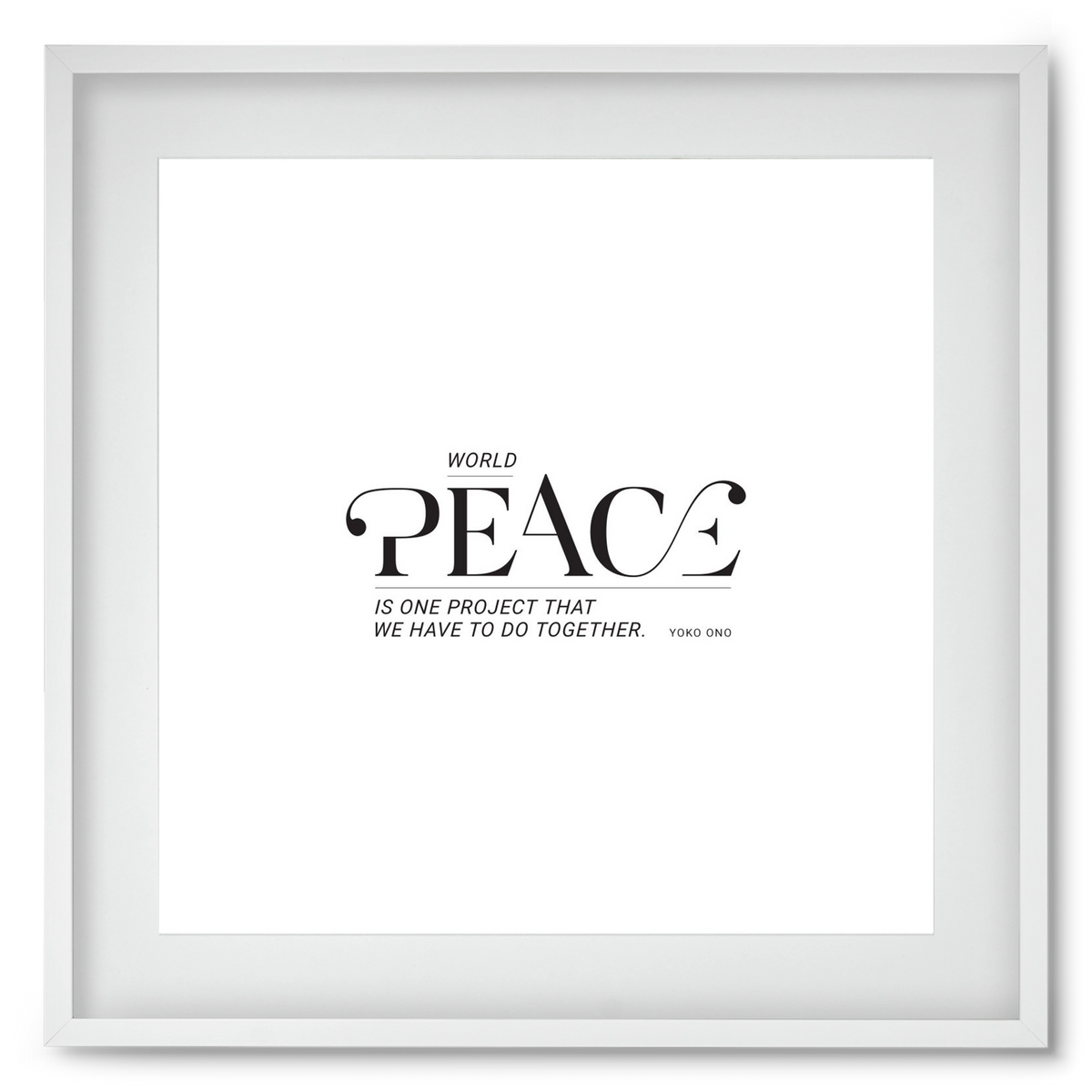 Peace, 50x50 cm (40x40 cm), Fehér keret, paszpartuval