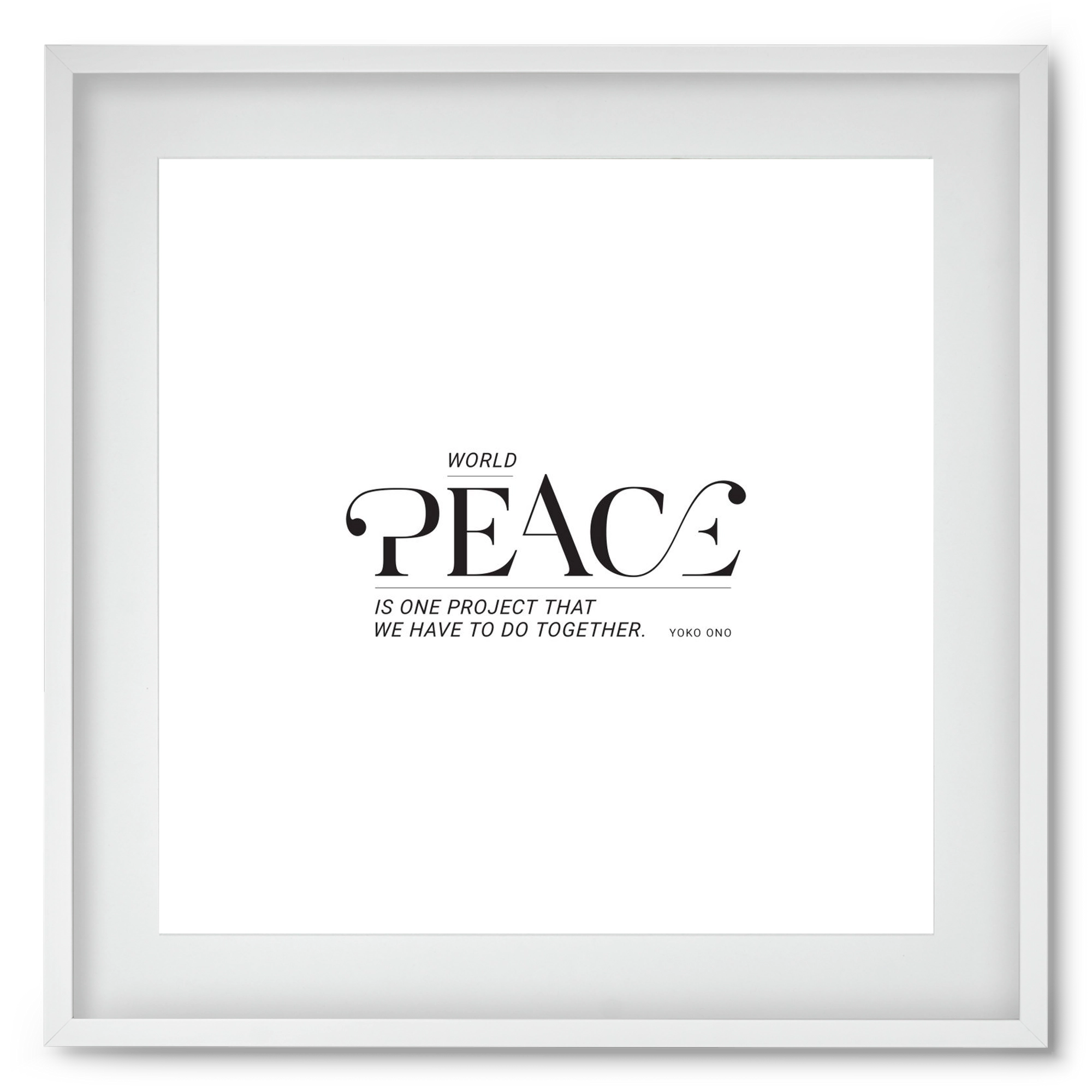 Peace, 50x50 cm (40x40 cm), Fehér keret, paszpartuval