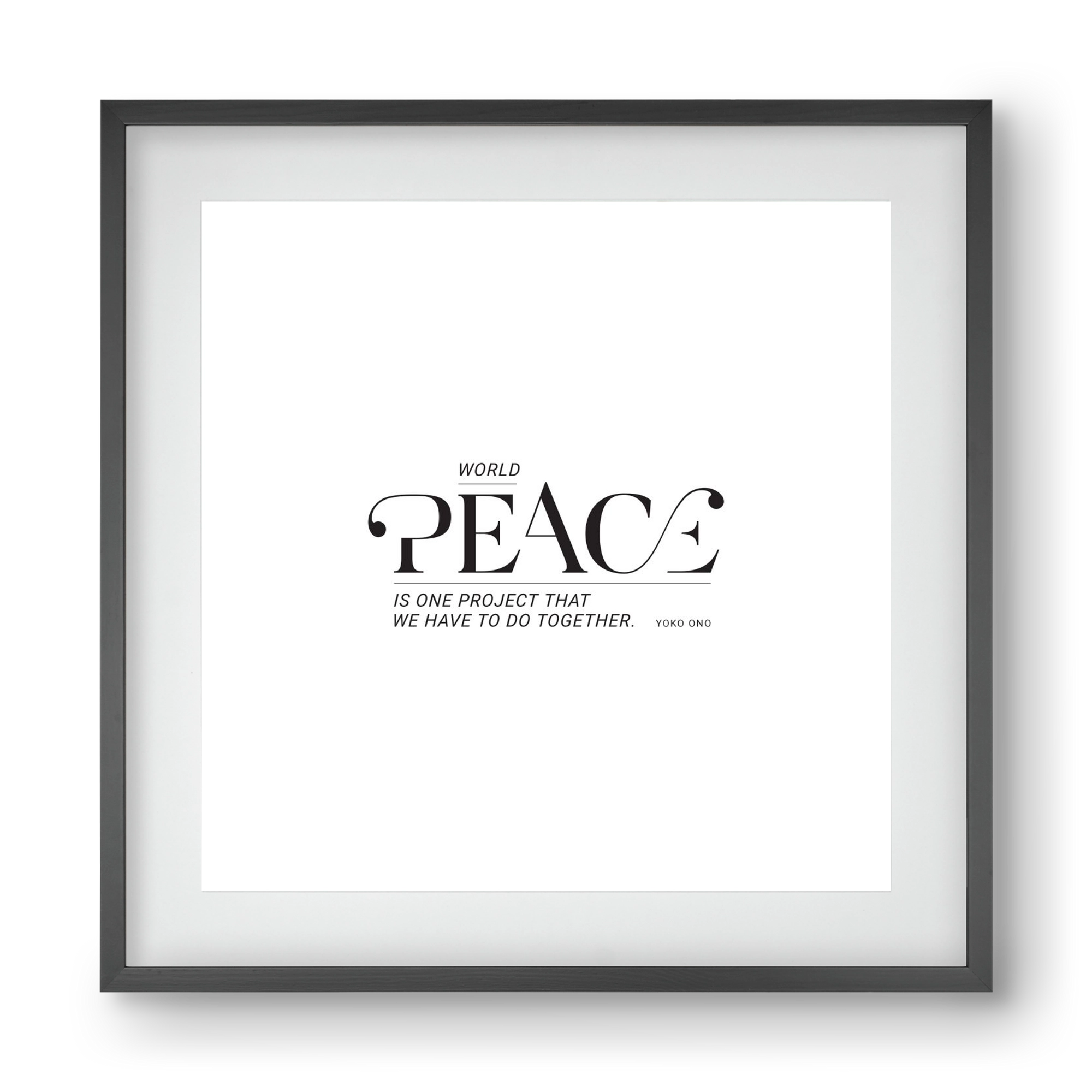Peace, 40x40 cm (30x30 cm), Fekete keret, paszpartuval