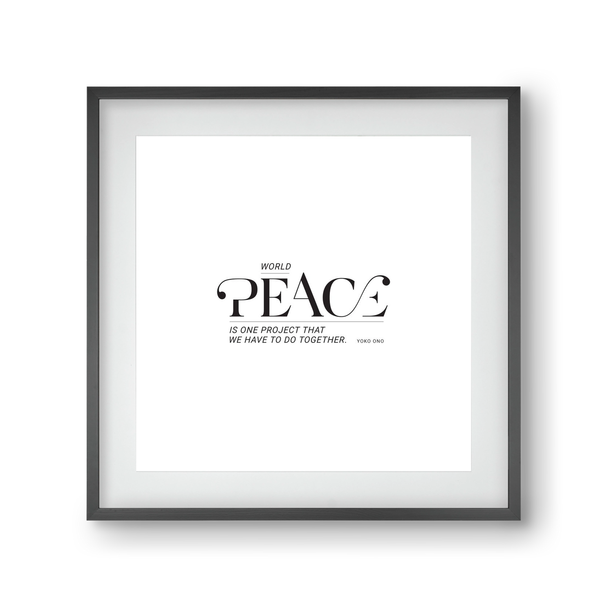 Peace, 30x30 cm (20x20 cm), Fekete keret, paszpartuval