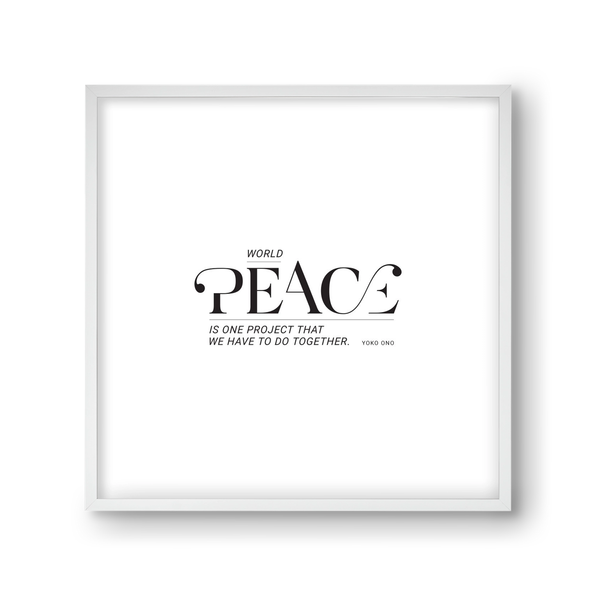 Peace, 30x30 cm (30x30 cm), Fehér keret