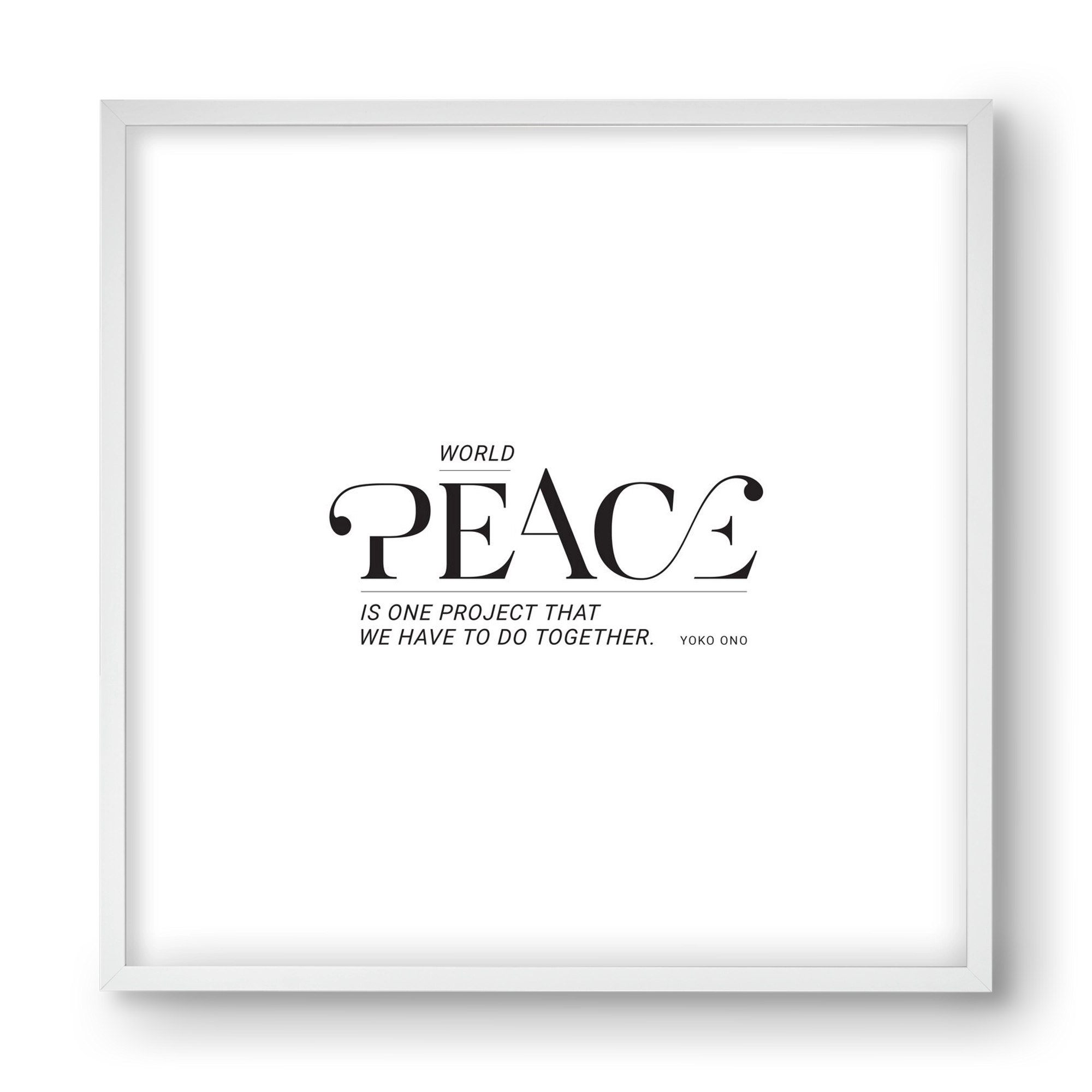 Peace, 40x40 cm (40x40 cm), Fehér keret