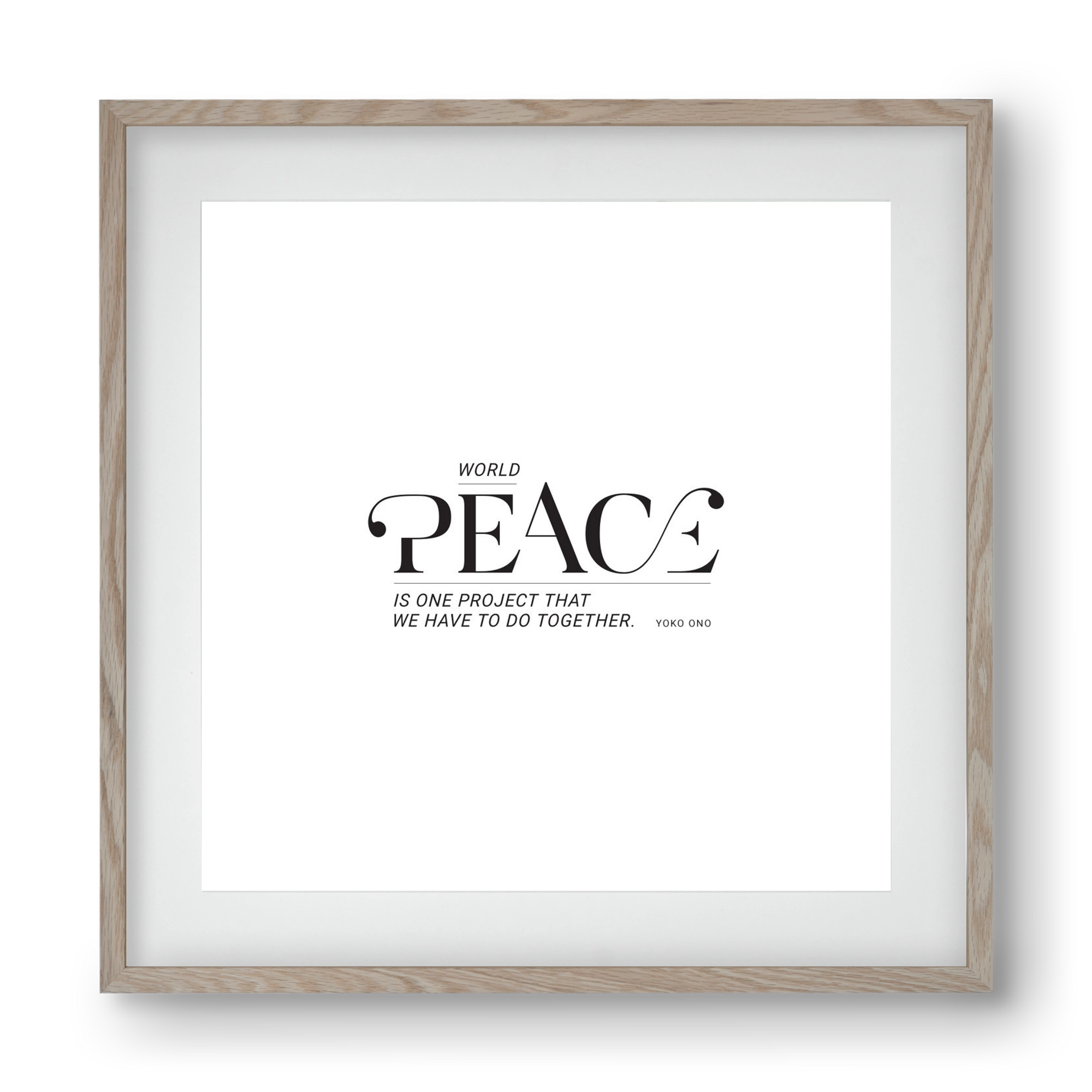 Peace, 40x40 cm (30x30 cm), Tölgy keret, paszpartuval