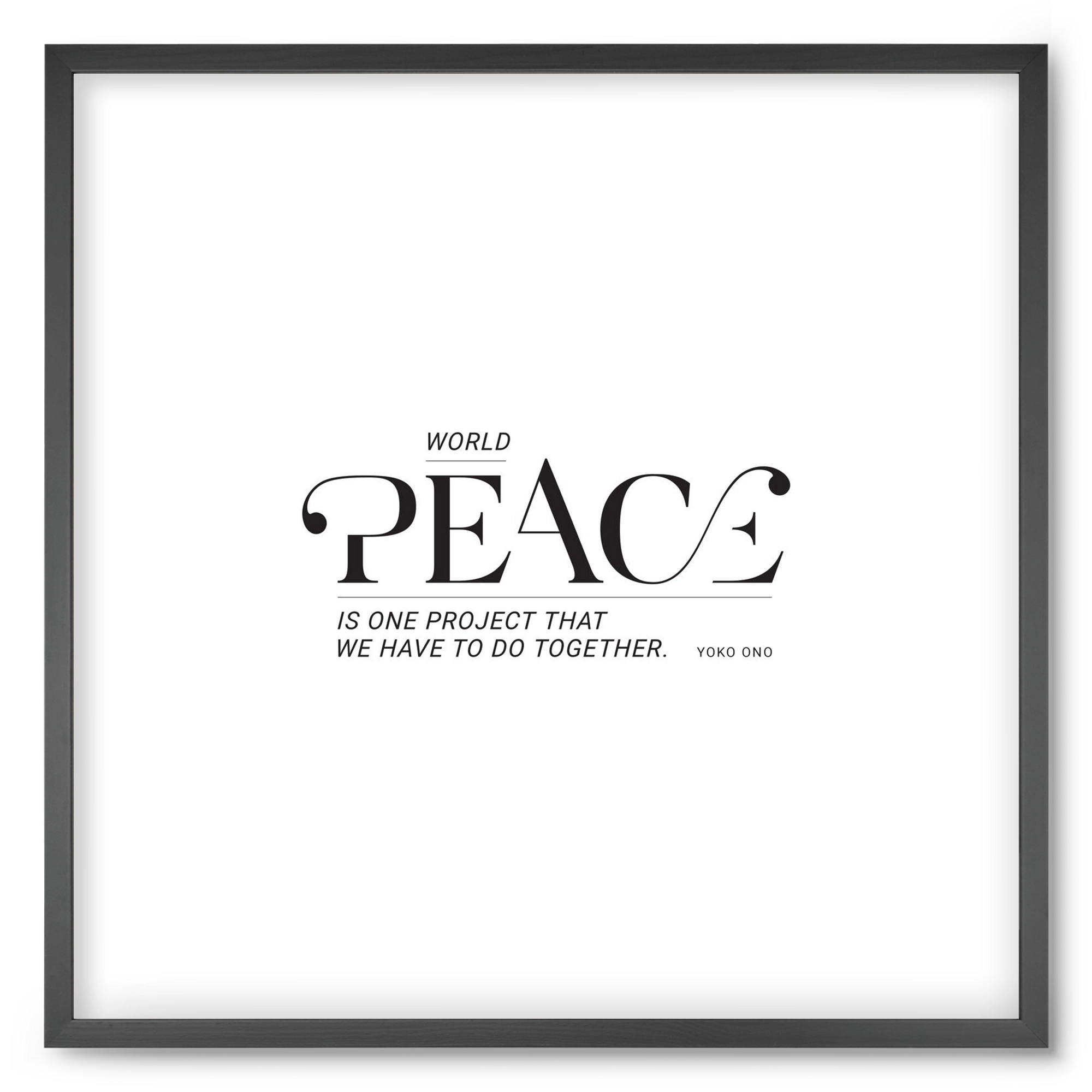 Peace, 50x50 cm (50x50 cm), Fekete keret