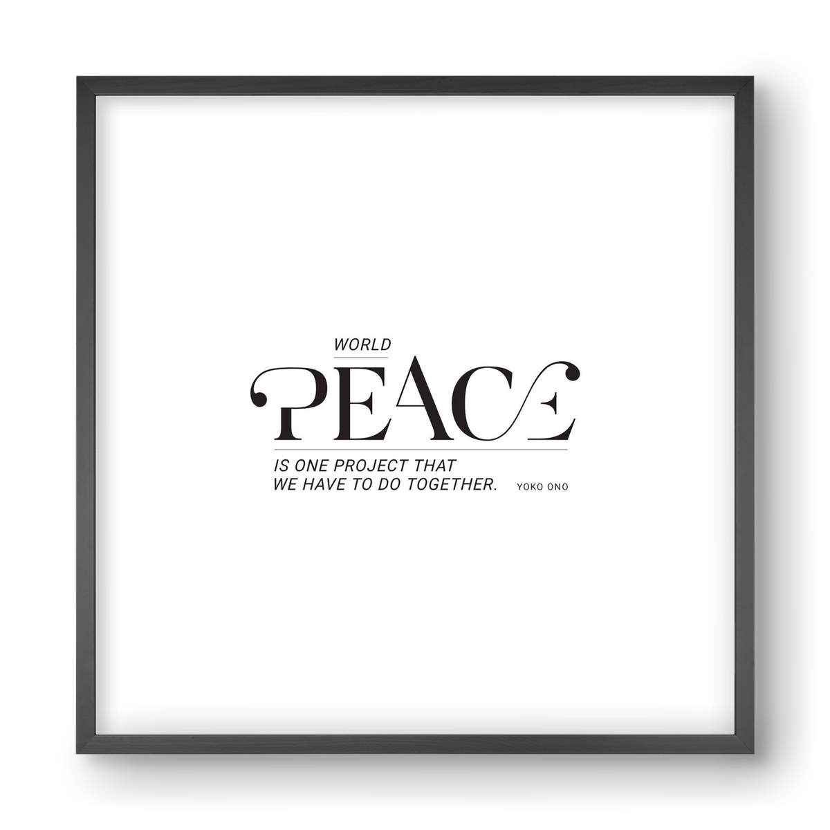 Peace, 40x40 cm (40x40 cm), Fekete keret