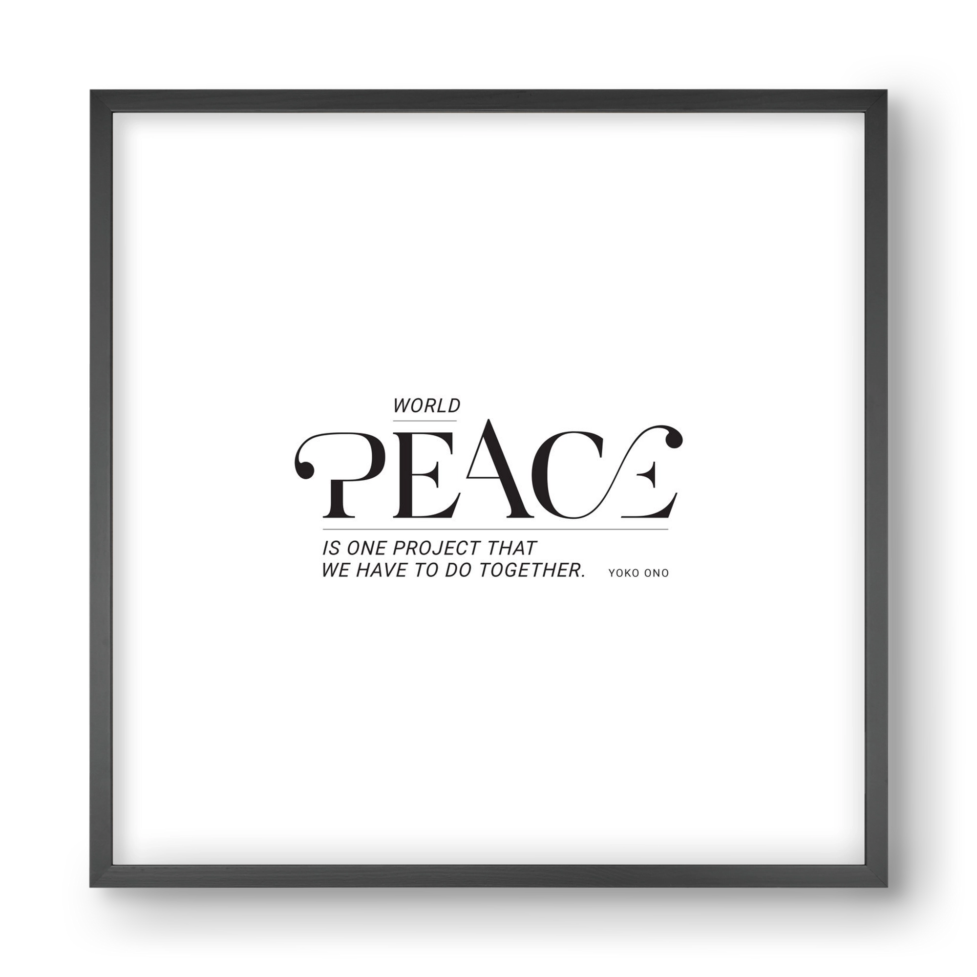 Peace, 40x40 cm (40x40 cm), Fekete keret