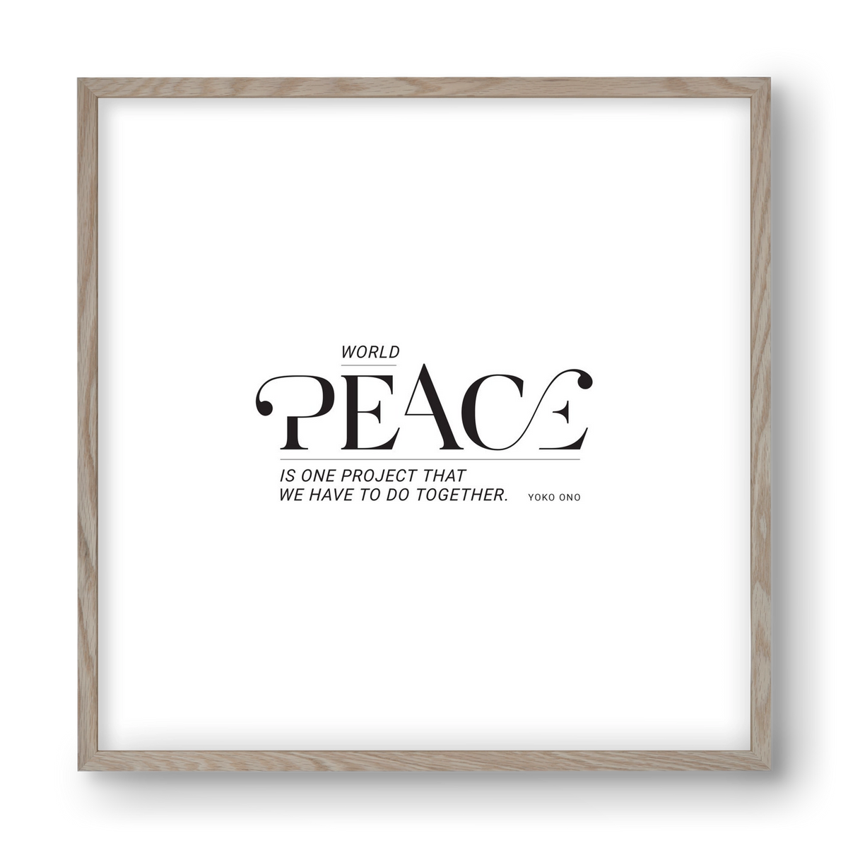 Peace, 40x40 cm (40x40 cm), Tölgy keret