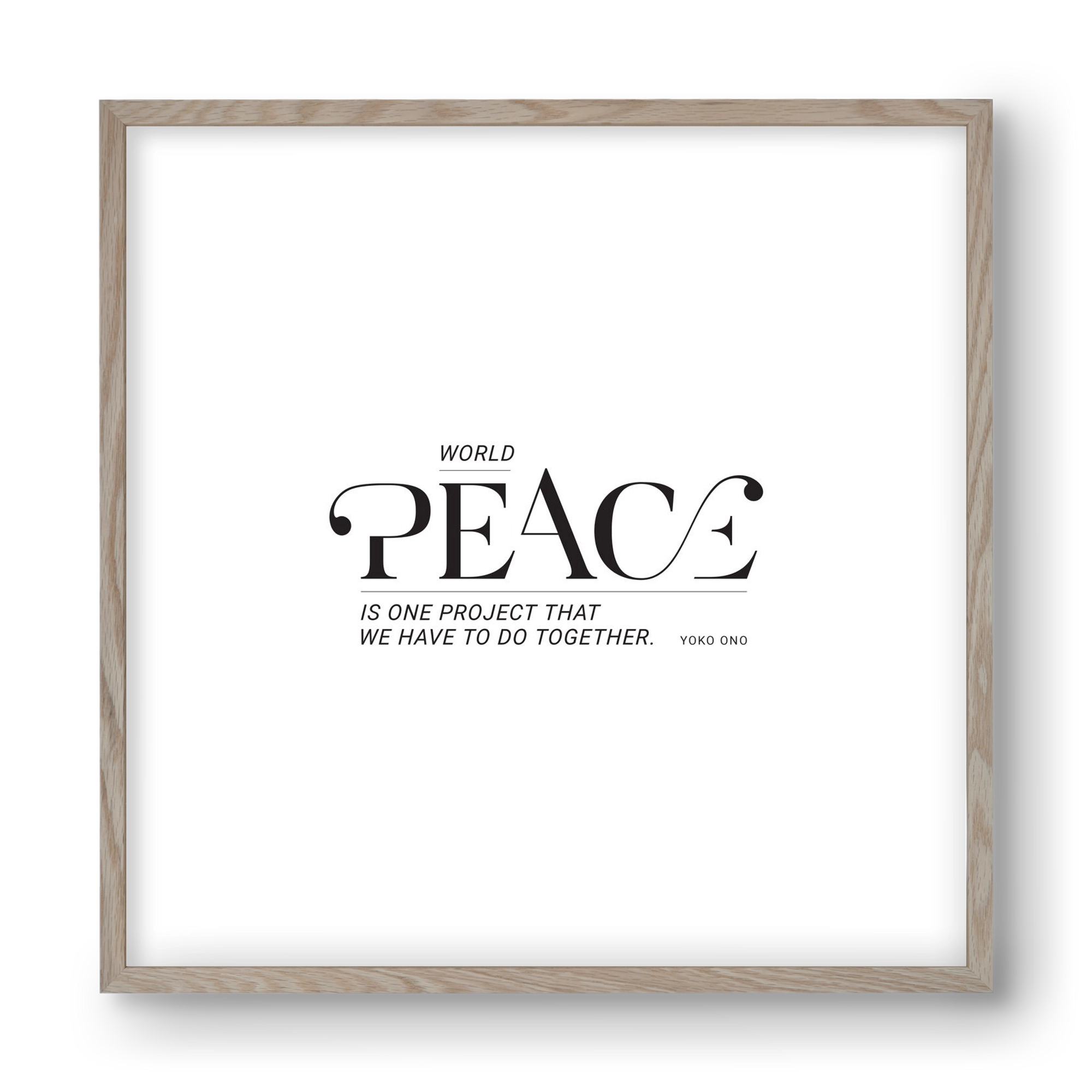 Peace, 40x40 cm (40x40 cm), Tölgy keret