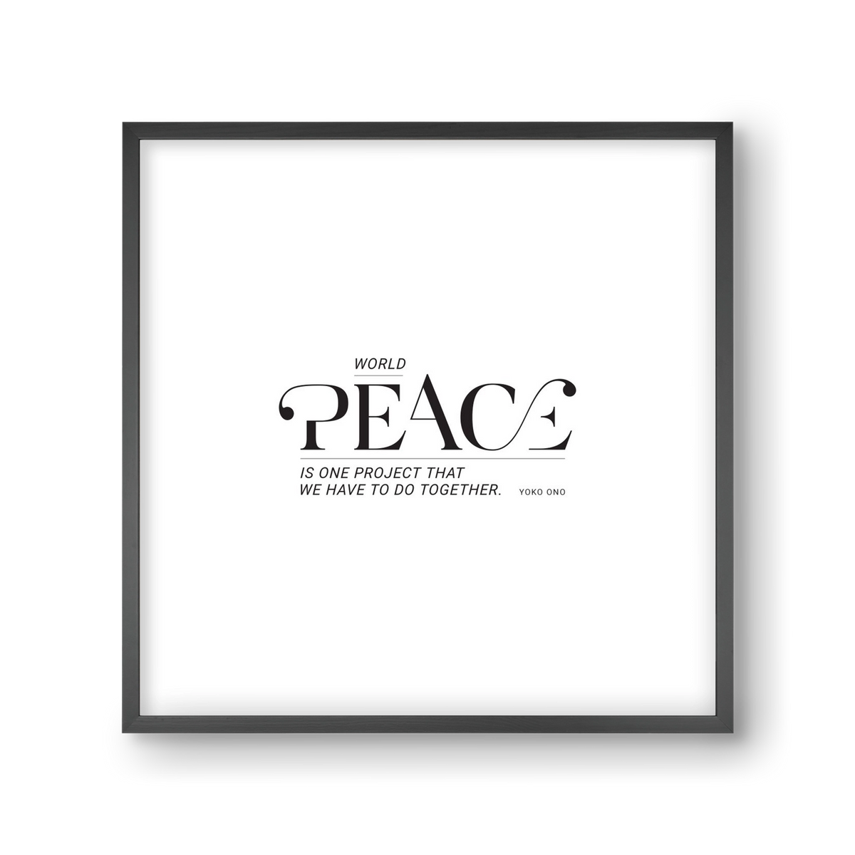 Peace, 30x30 cm (30x30 cm), Fekete keret