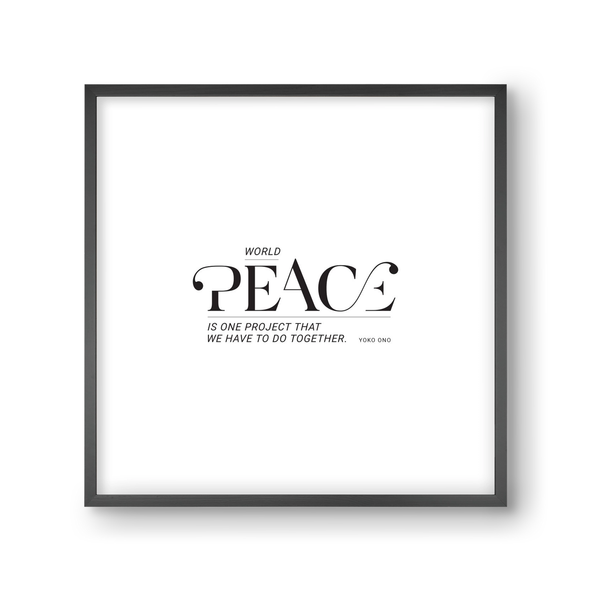 Peace, 30x30 cm (30x30 cm), Fekete keret