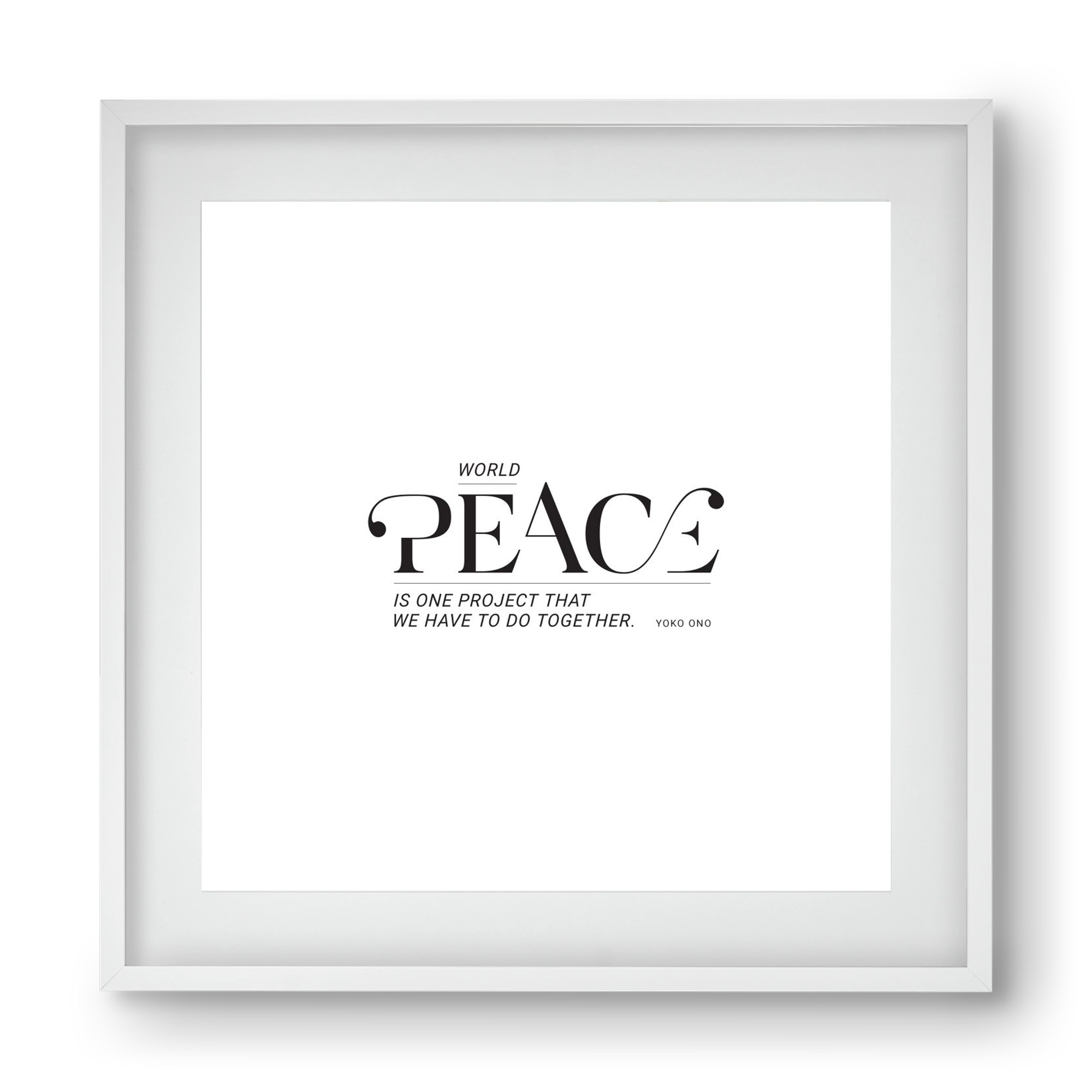 Peace, 40x40 cm (30x30 cm), Fehér keret, paszpartuval