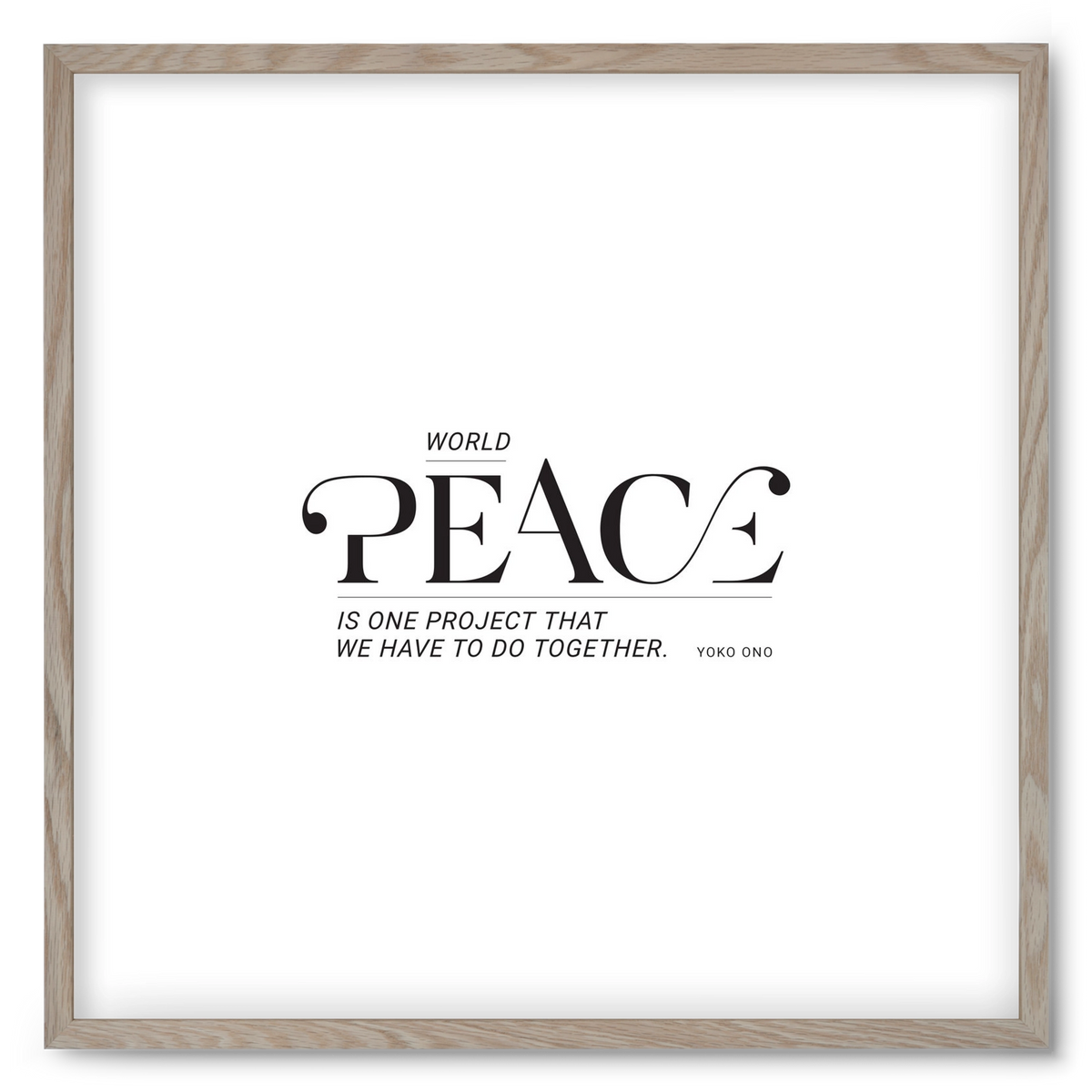 Peace, 50x50 cm (50x50 cm), Tölgy keret