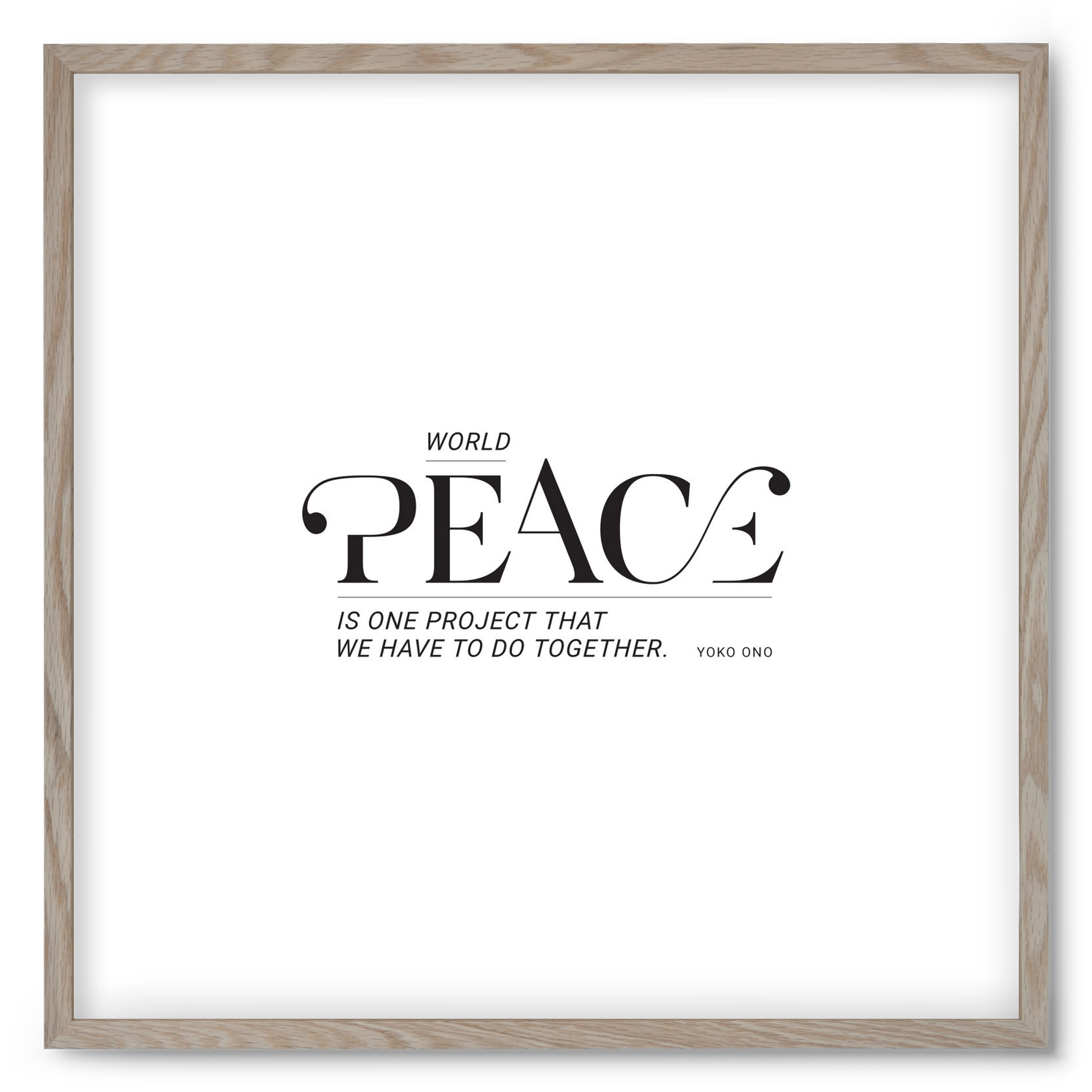 Peace, 50x50 cm (50x50 cm), Tölgy keret